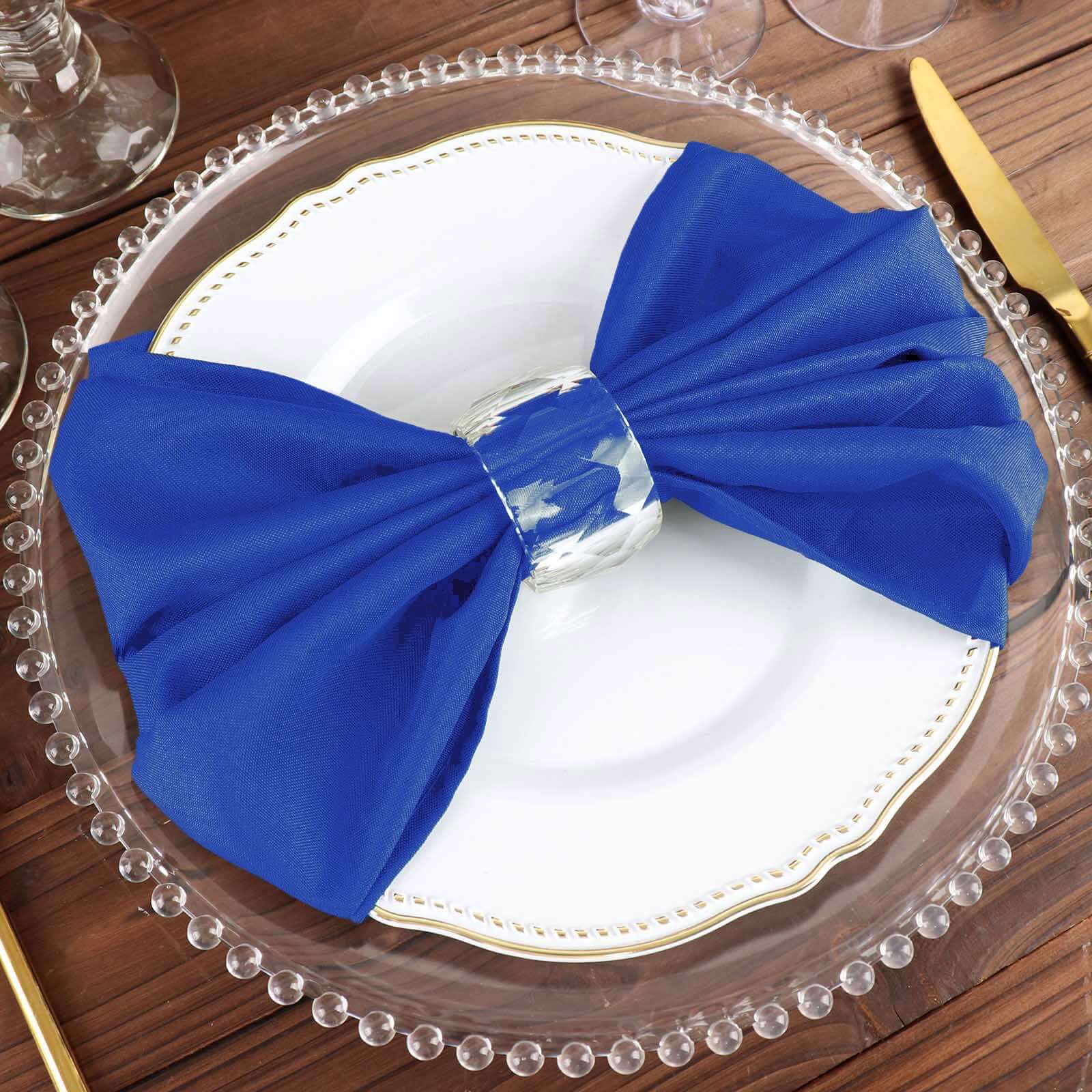 Great Deal! 5-Pack Royal Blue Polyester 20x20 Wrinkle-Resistant & Easy-Care Cloth Napkins