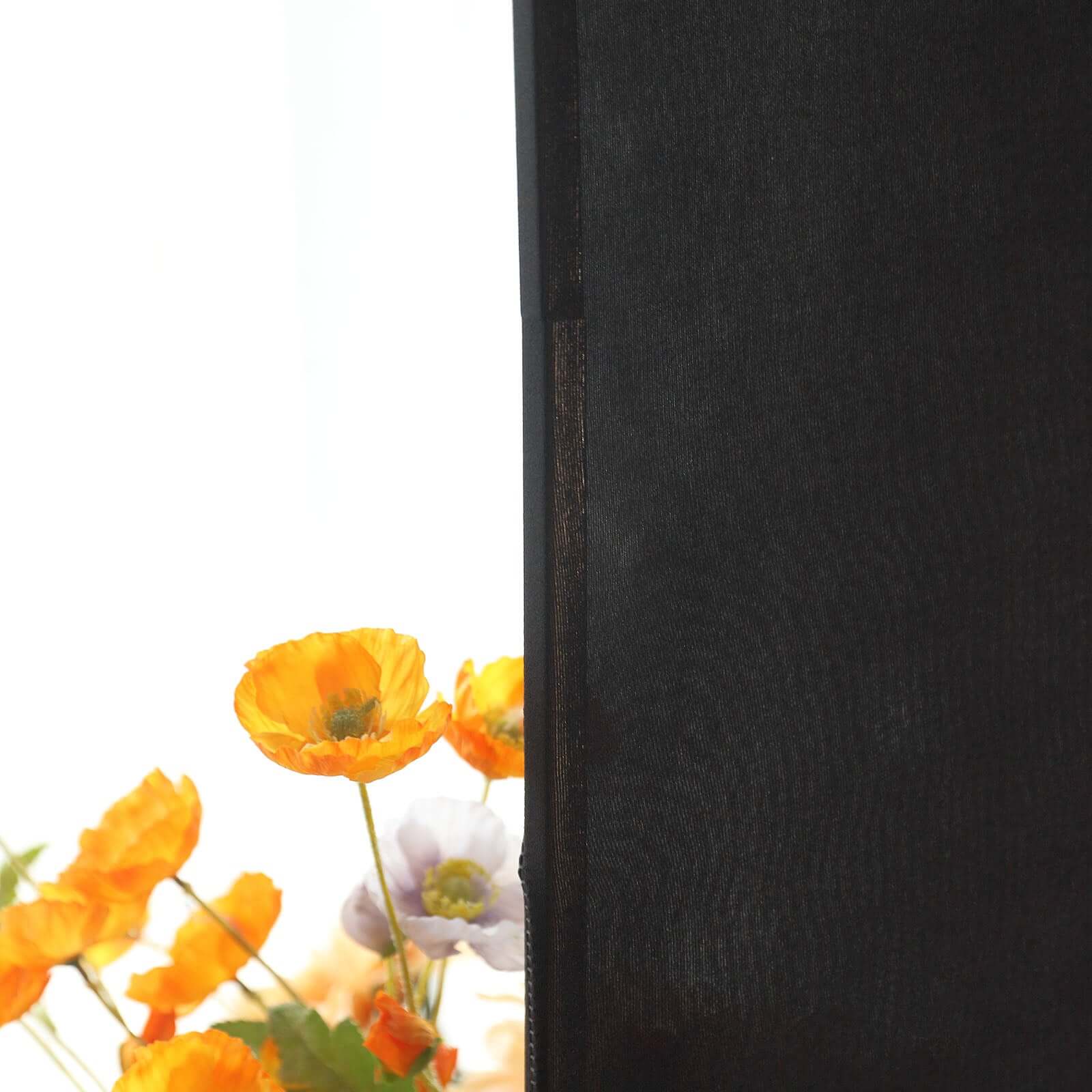 6ft Double-Sided Matte Black Spandex Fitted Cover for Round Top Wedding Arch Stand - Ideal Decor