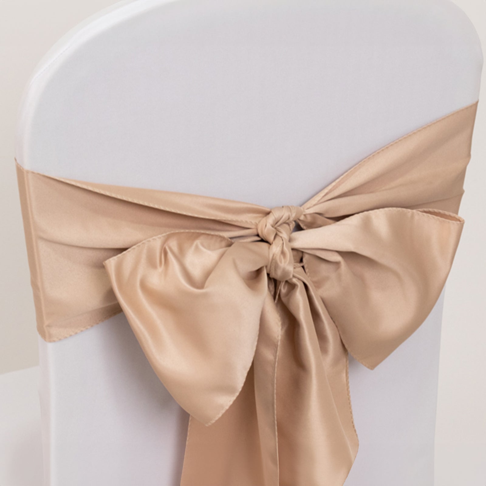 5-Pack Nude Lamour Satin 6x106 Chair Sashes - Stylish & Reusable Decor