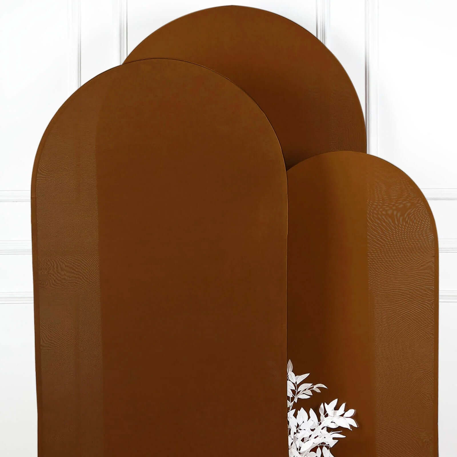6ft Double - sided Cinnamon Brown Spandex Fitted Cover for Round Top Wedding Arch