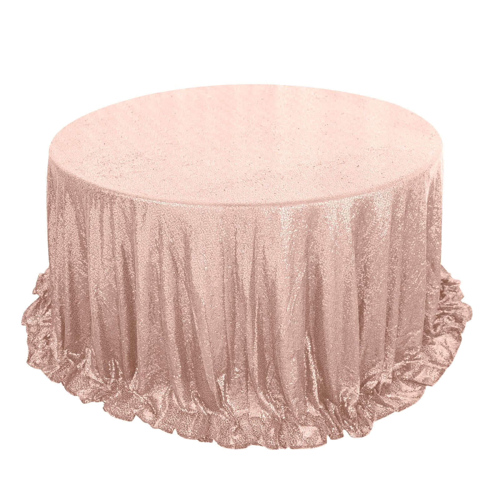 Rose Gold Seamless Dazzling 132 Round Sequin Tablecloth