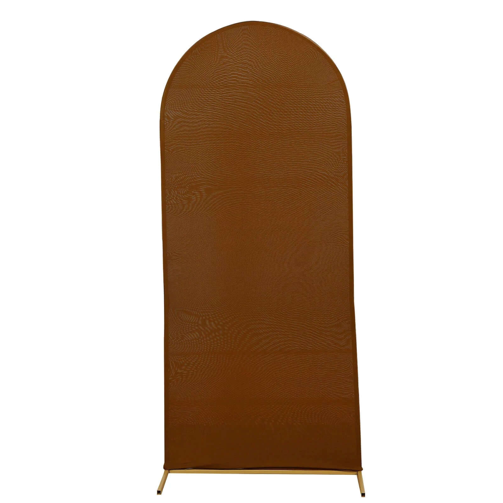 5ft Cinnamon Brown Spandex Fitted Cover for Round Top Wedding Arch - Ideal Decor