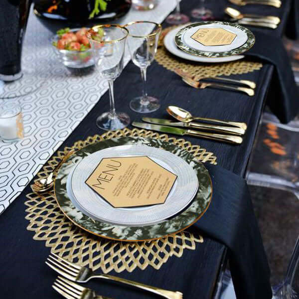 Hot Deal! 12-Pack 11.5-Inch Break-Resistant White/Black Porcelain Dinner Plates with Art Nouveau Rim, Microwave Safe