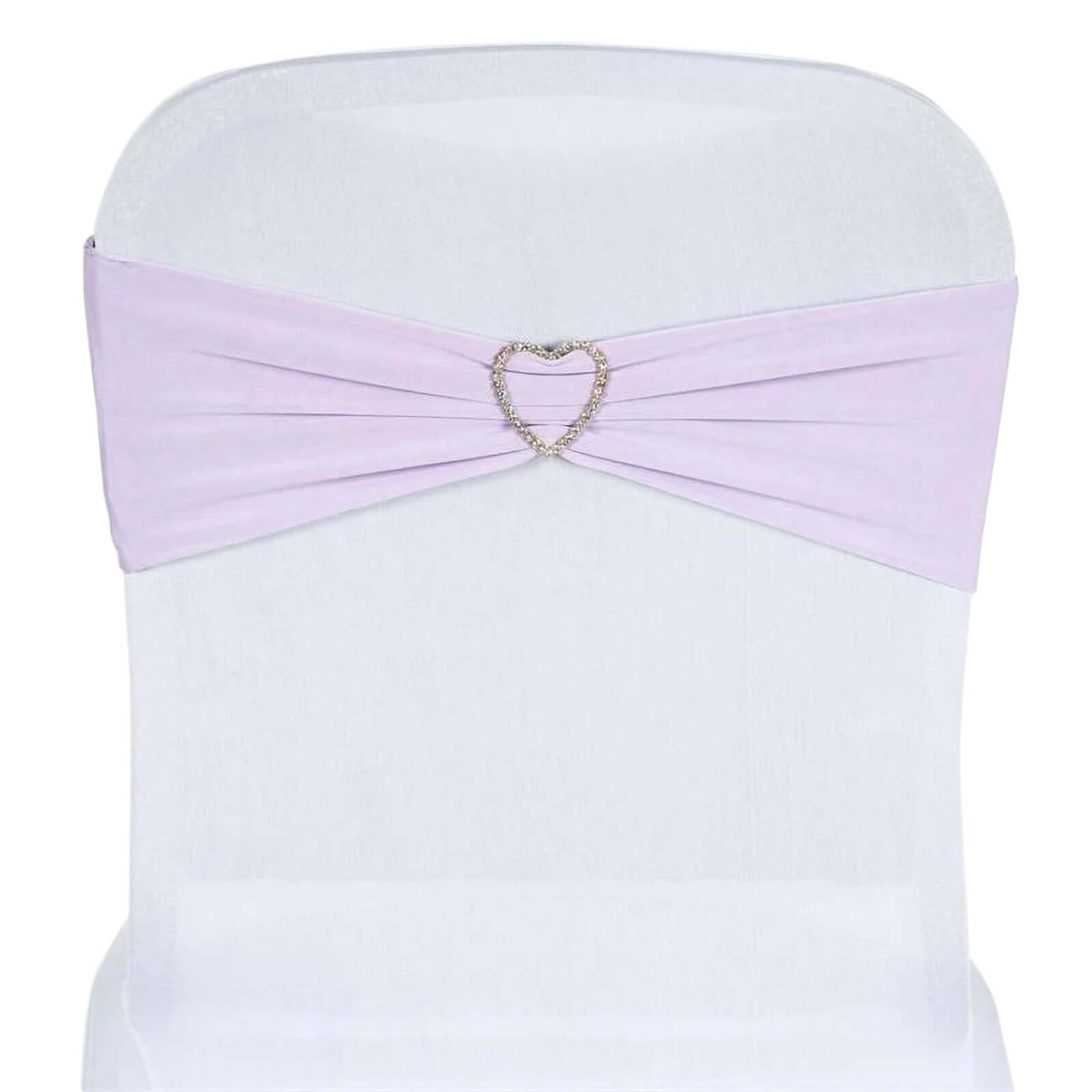 Special Offer! 5-Pack Stretchable Spandex Chair Sashes in Lavender Lilac, 5x12 for Weddings and Parties
