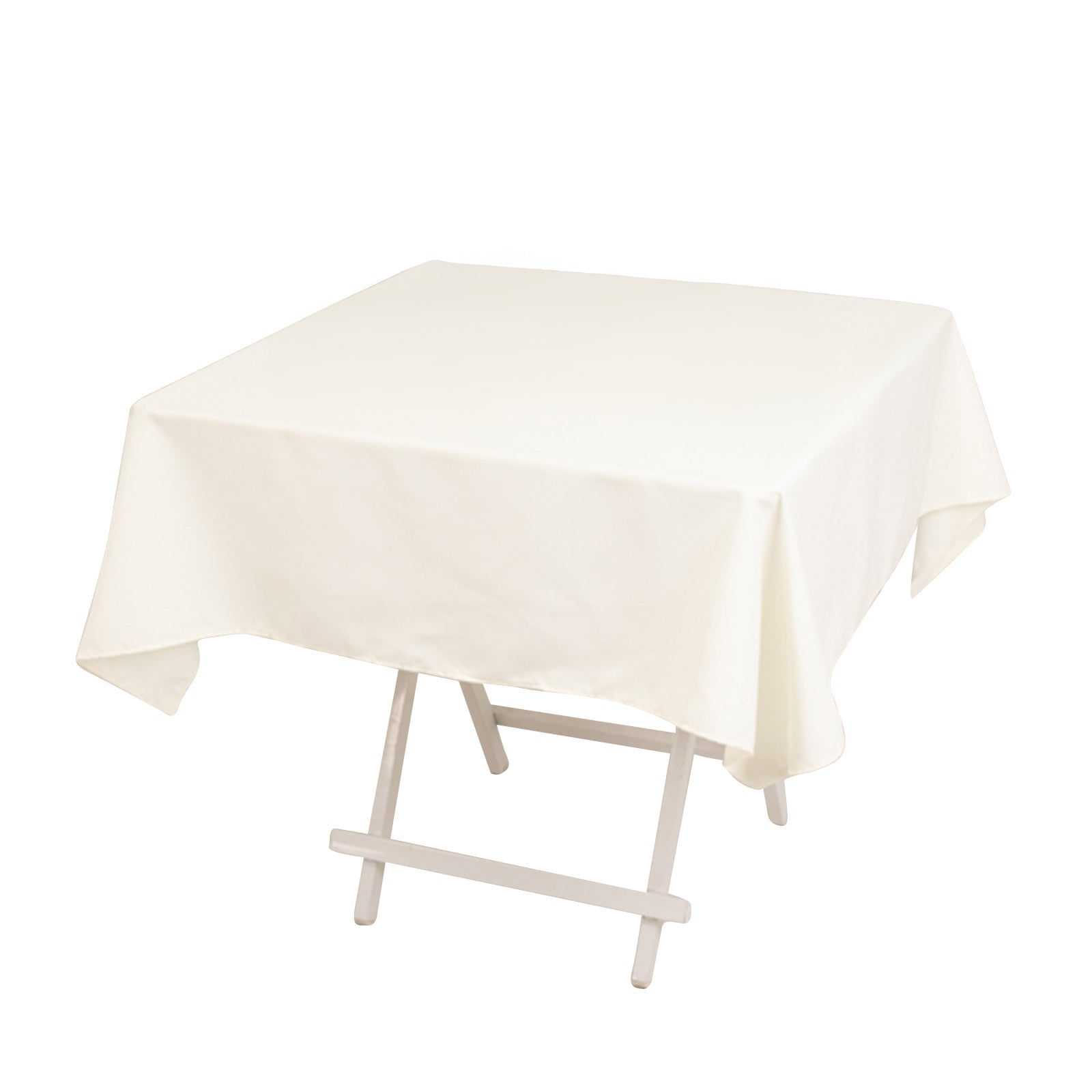 Cotton Blend 54x54 Square Tablecloth Ivory - Wrinkle-Resistant Table Cover