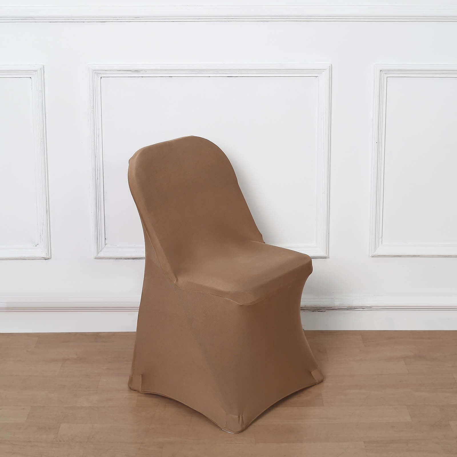Reusable & Wrinkle-Resistant Taupe Stretch Spandex Slipcover for Folding Chairs