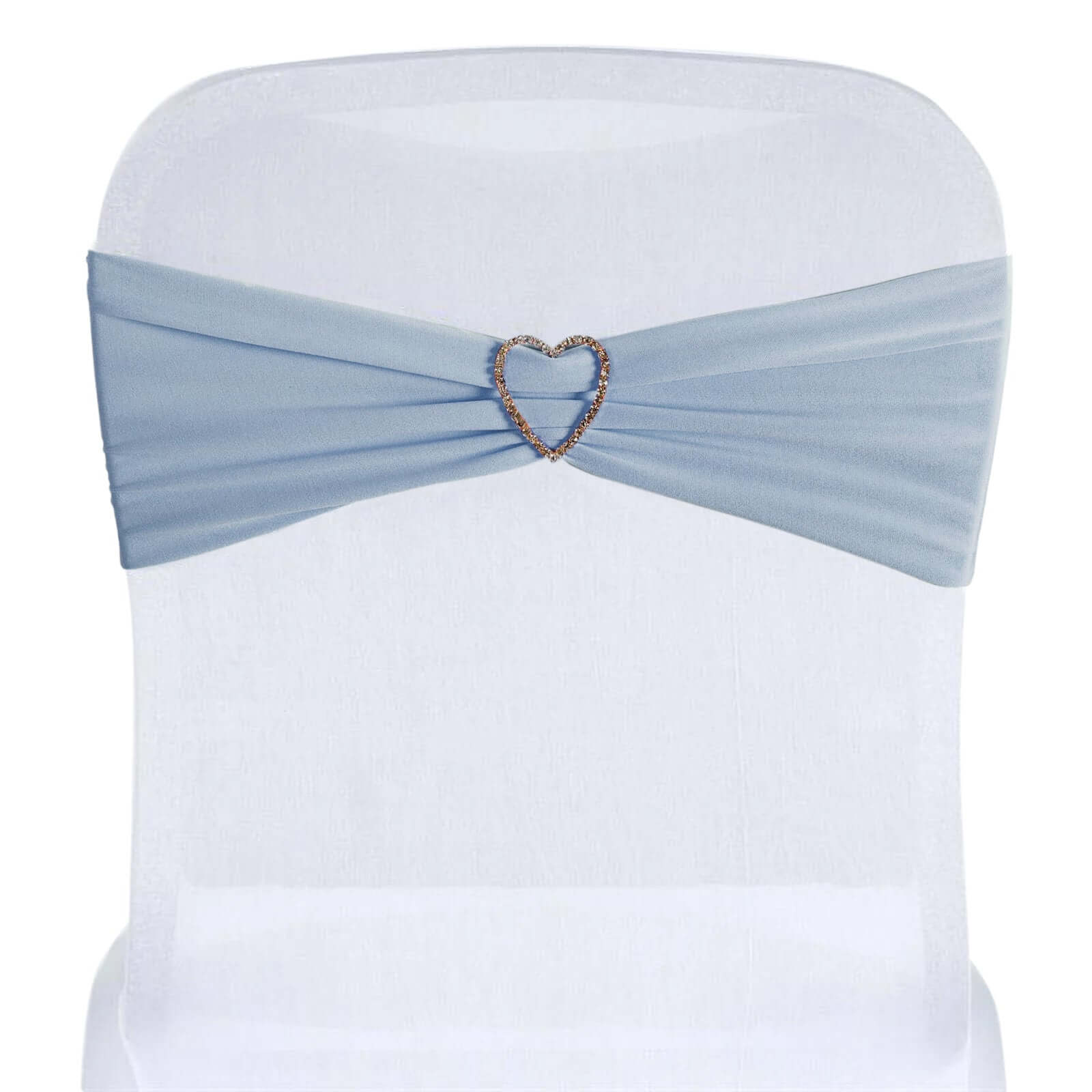 5-Piece Set of Dusty Blue Stretch Spandex Chair Sashes - Heavy-Duty 5x12 Bands