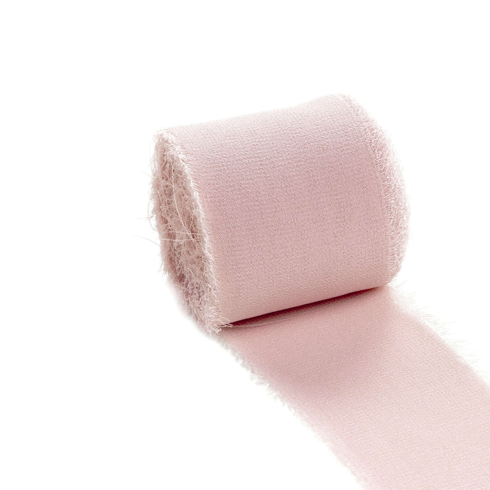 2-Pack 6-Yard Blush Silk-Like Chiffon Linen Ribbon Rolls for Weddings and Gift Wrapping
