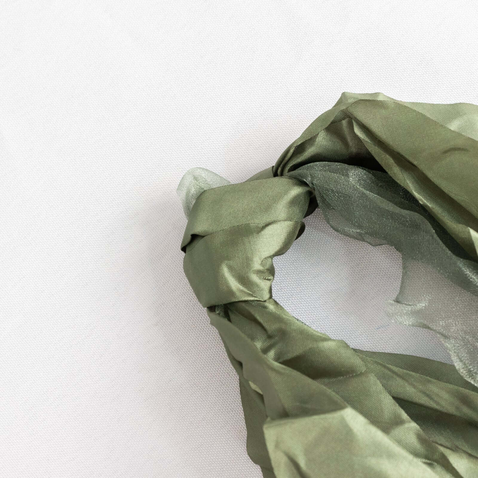 5-Piece Set of Dusty Sage Green Chiffon Satin Chair Sashes - Easy Install for Events