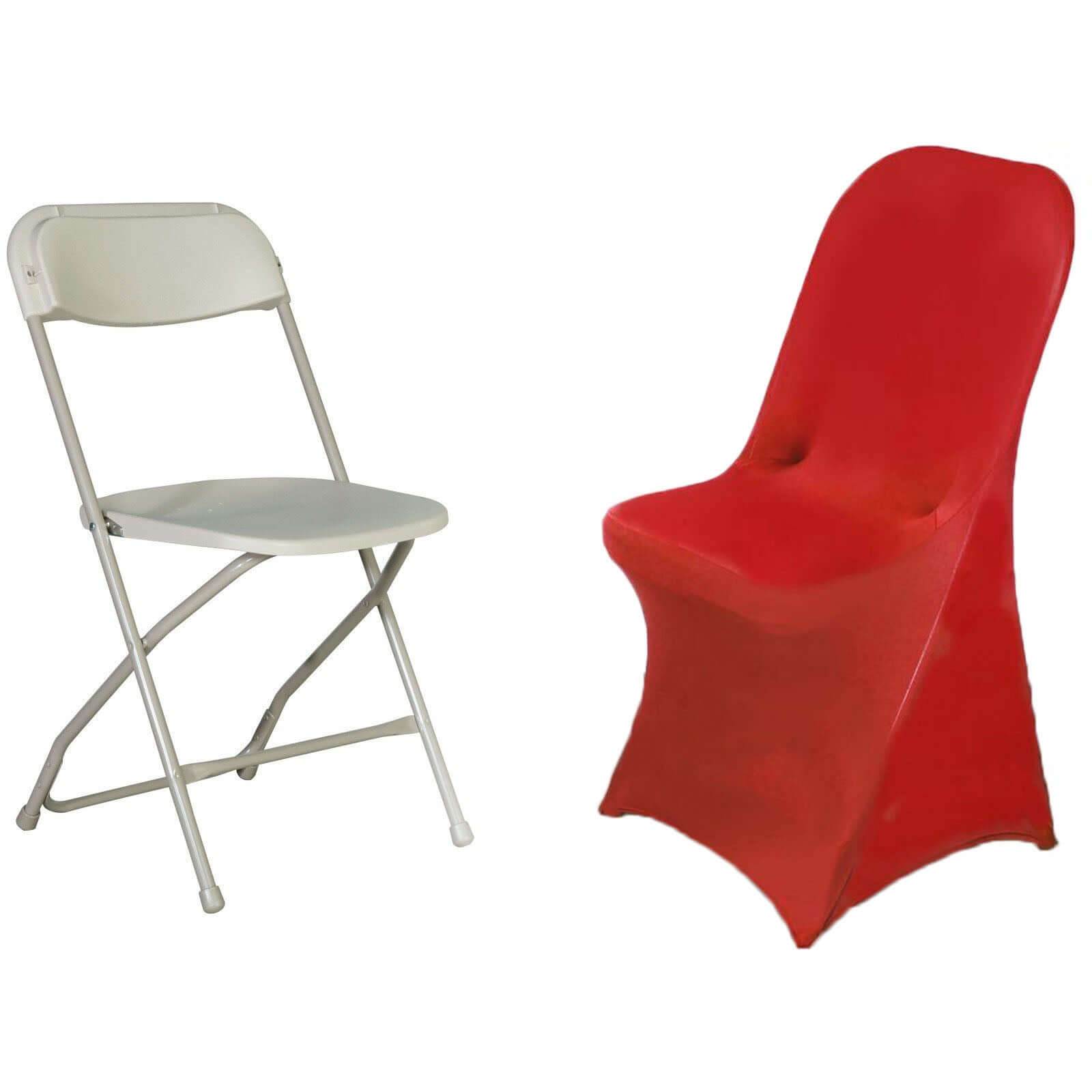 Reusable & Wrinkle-Resistant 160GSM Red Stretch Spandex Slipcover for Folding Chairs
