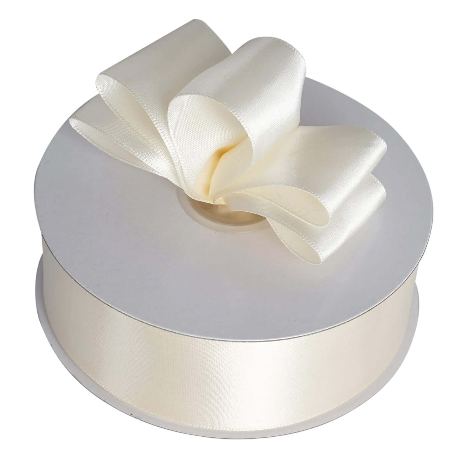 Get 50 Yards of 1.5-Inch Ivory Single-Face Decorative Polyester Satin Ribbon