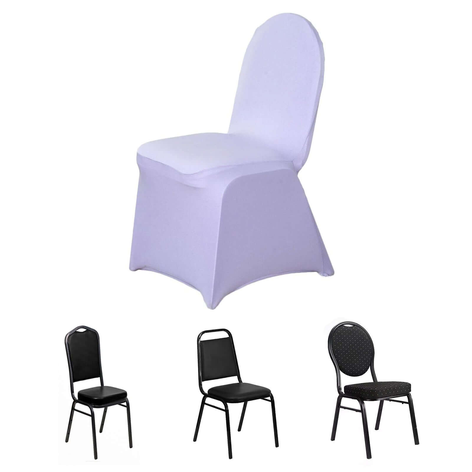 Lavender Lilac Spandex Banquet Chair Cover - Stretch 160GSM Fabric, Slip-On Design