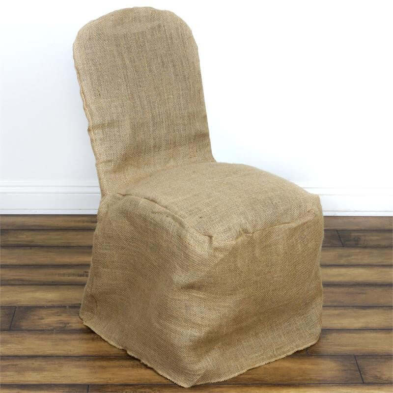 100% Natural Jute Burlap Chair Cover - Perfect for Rustic Wedding Banquets