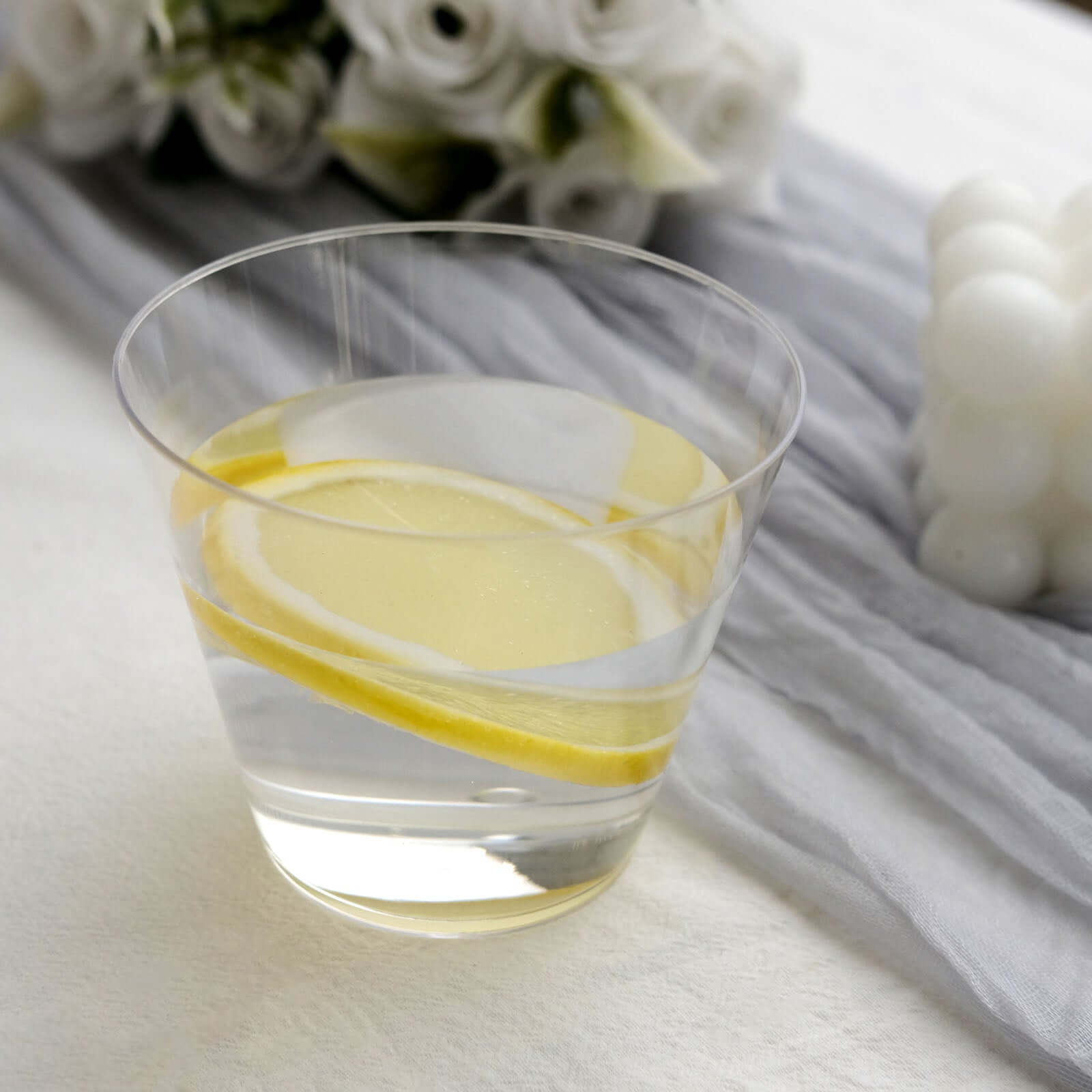 25-Piece Set of 9oz Clear Hard Plastic Disposable Party Tumblers