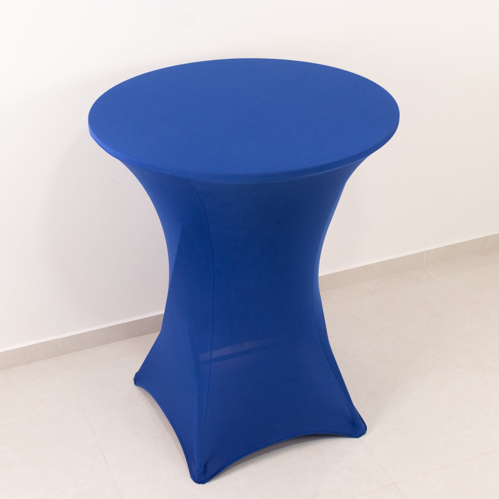 Royal Blue Spandex Stretch Fitted Cocktail Table Cover - Easy to Maintain, Ideal for 33-36