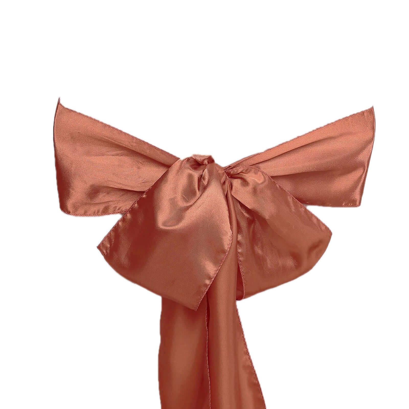 5-Pack Terracotta (Rust) Satin Chair Sashes - Durable & Shiny Bows