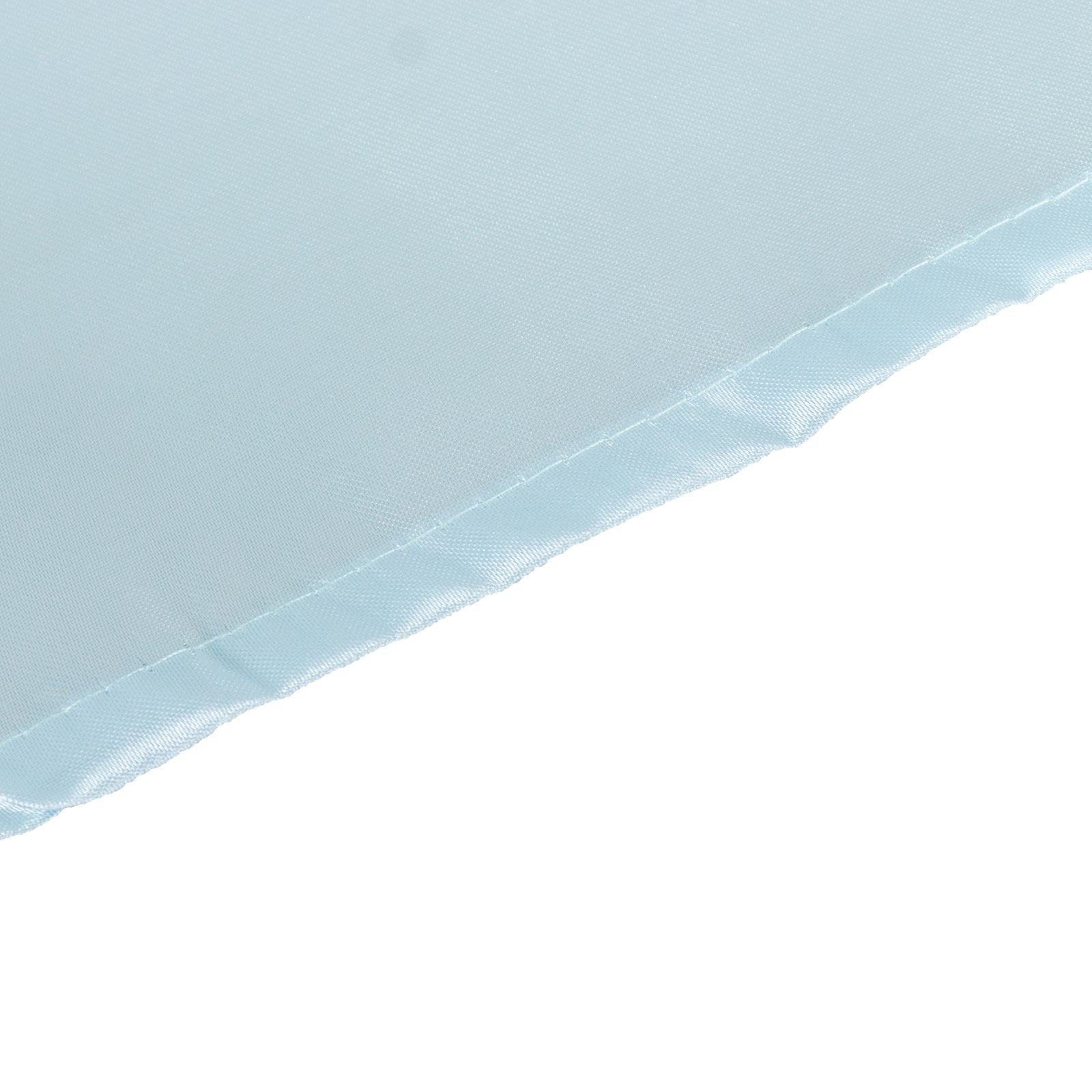 Light Blue Satin 132-Inch Round Seamless Stylish Tablecloth