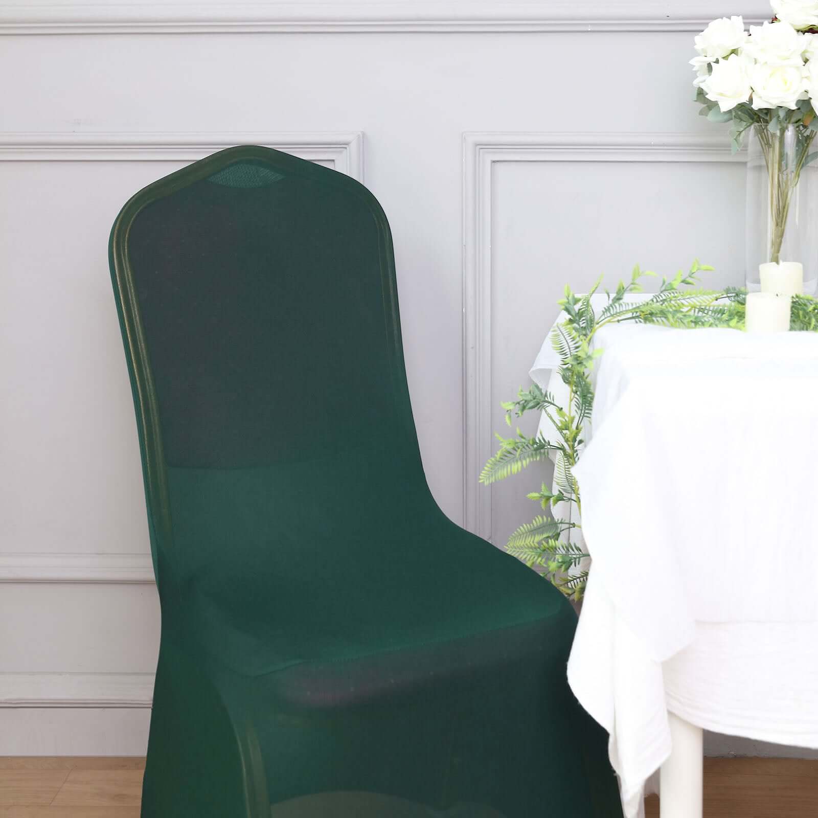 Hunter Emerald Green Spandex Banquet Chair Cover - Stretch 160GSM Fabric