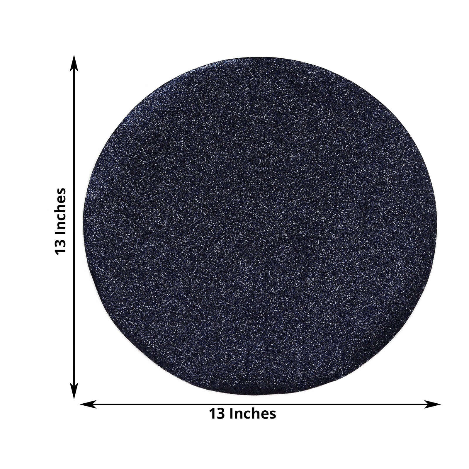 6-Piece Set of Navy Blue Glitter Round Placemats - Non-Slip and Heat-Resistant for Dining Tables