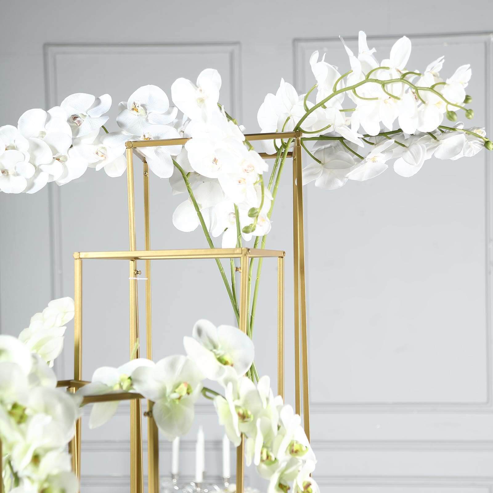 Sale! 4-Piece Matte Gold Metal Flower Stand Set for Wedding Centerpieces - Durable Displays in 16/24/32/40 Inches