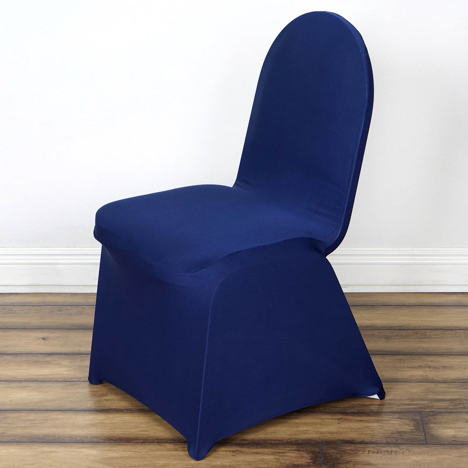 Hot Deal! 10-Piece Set of Navy Blue Spandex Banquet Chair Covers - Durable & Reusable