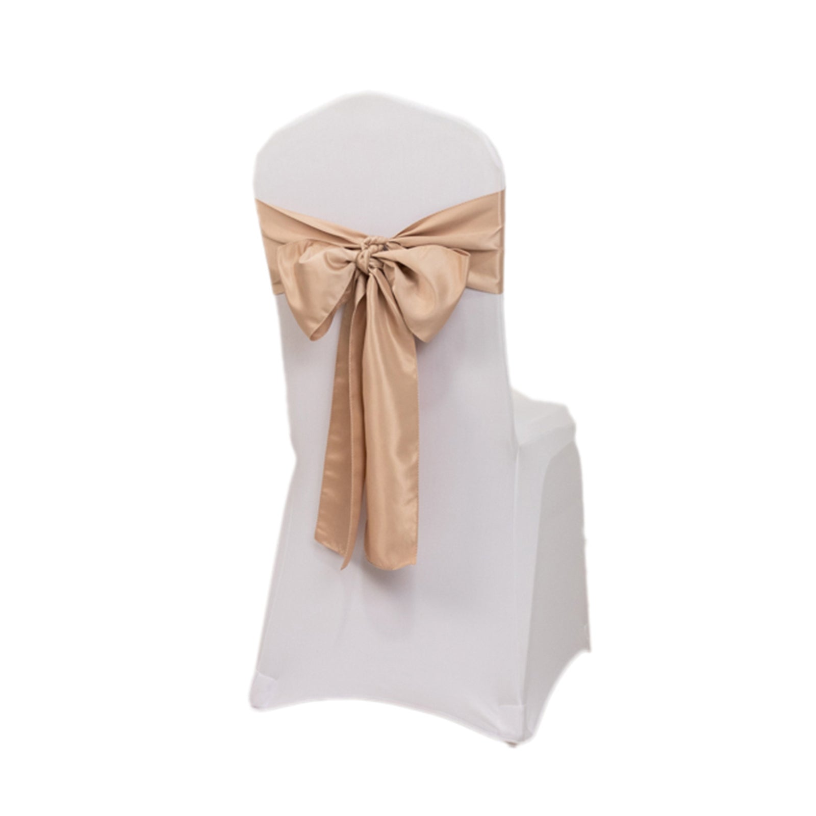 5-Pack Nude Lamour Satin 6x106 Chair Sashes - Stylish & Reusable Decor