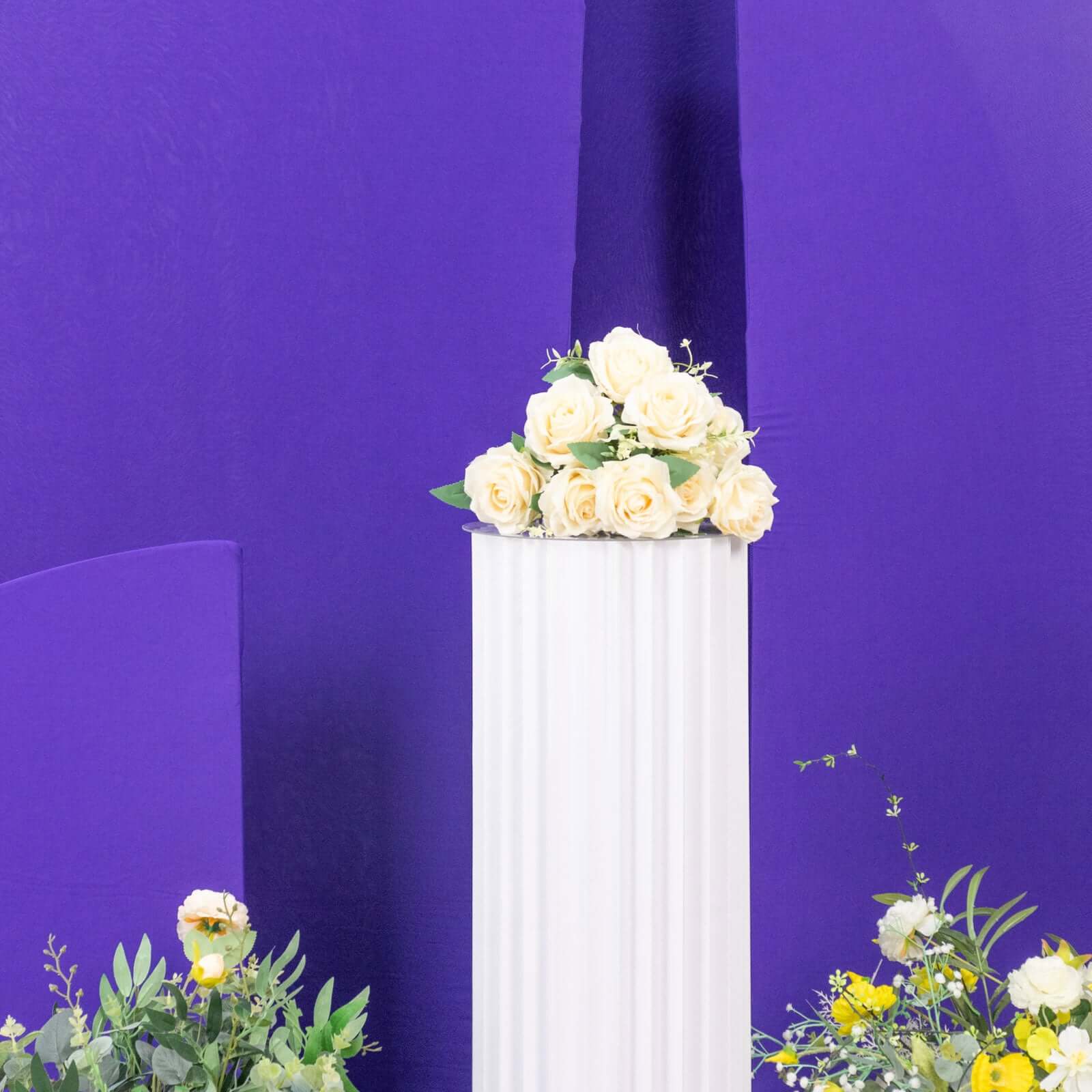 Hot Sale! Set of 4 Custom-Fitted Matte Purple Spandex Half Moon Wedding Arch Backdrop Covers in 4 Sizes