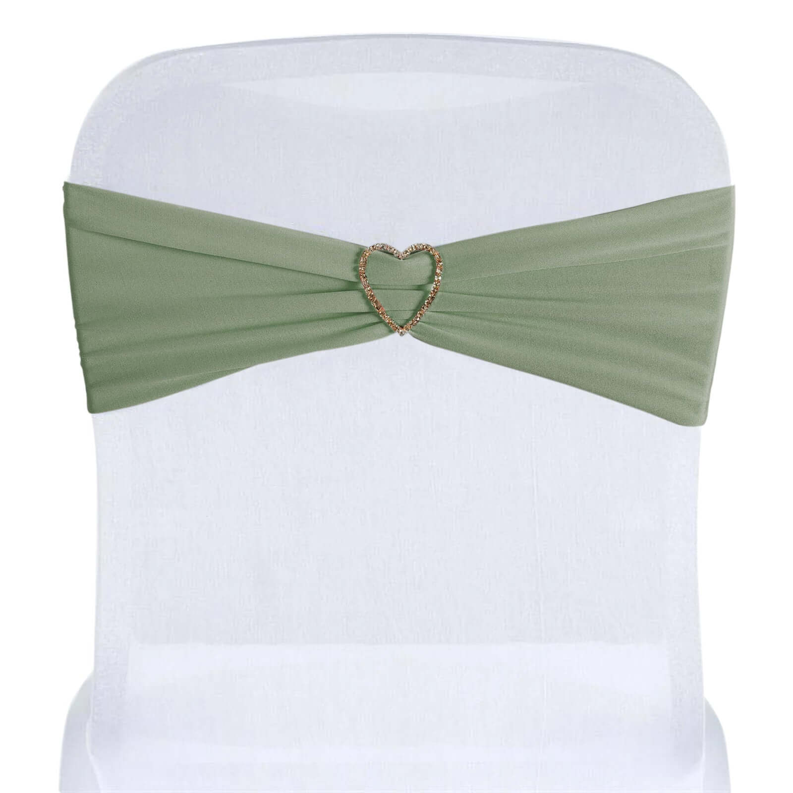 5-Pack Heavy Duty Stretch Spandex Chair Sashes in Dusty Sage Green - Ideal for Events