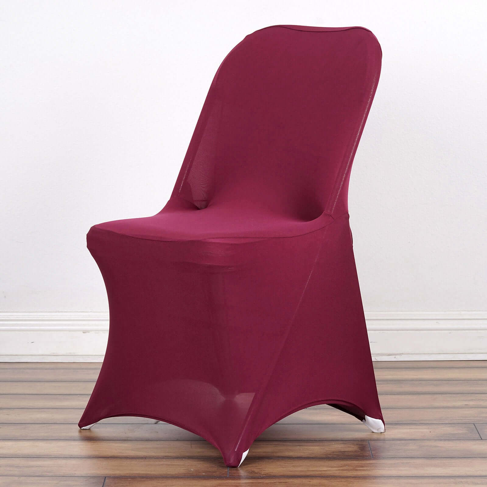 Reusable & Wrinkle-Resistant 160GSM Burgundy Spandex Stretch Slipcover for Folding Chairs