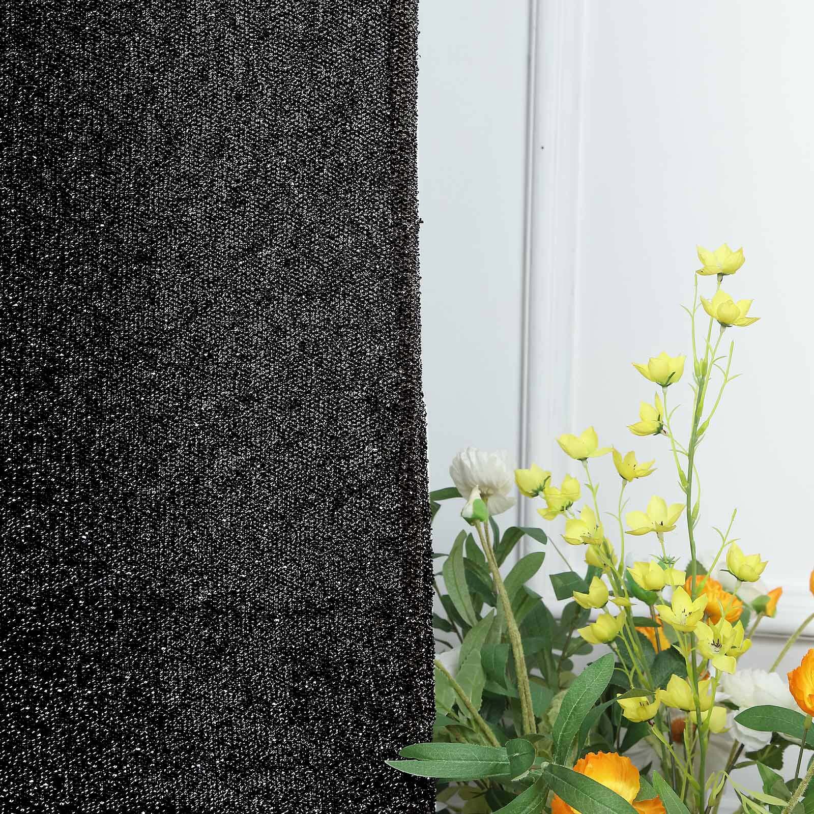 6ft Black Shimmer Tinsel Spandex Backdrop Cover for Round Top Wedding Arch - Ideal Choice