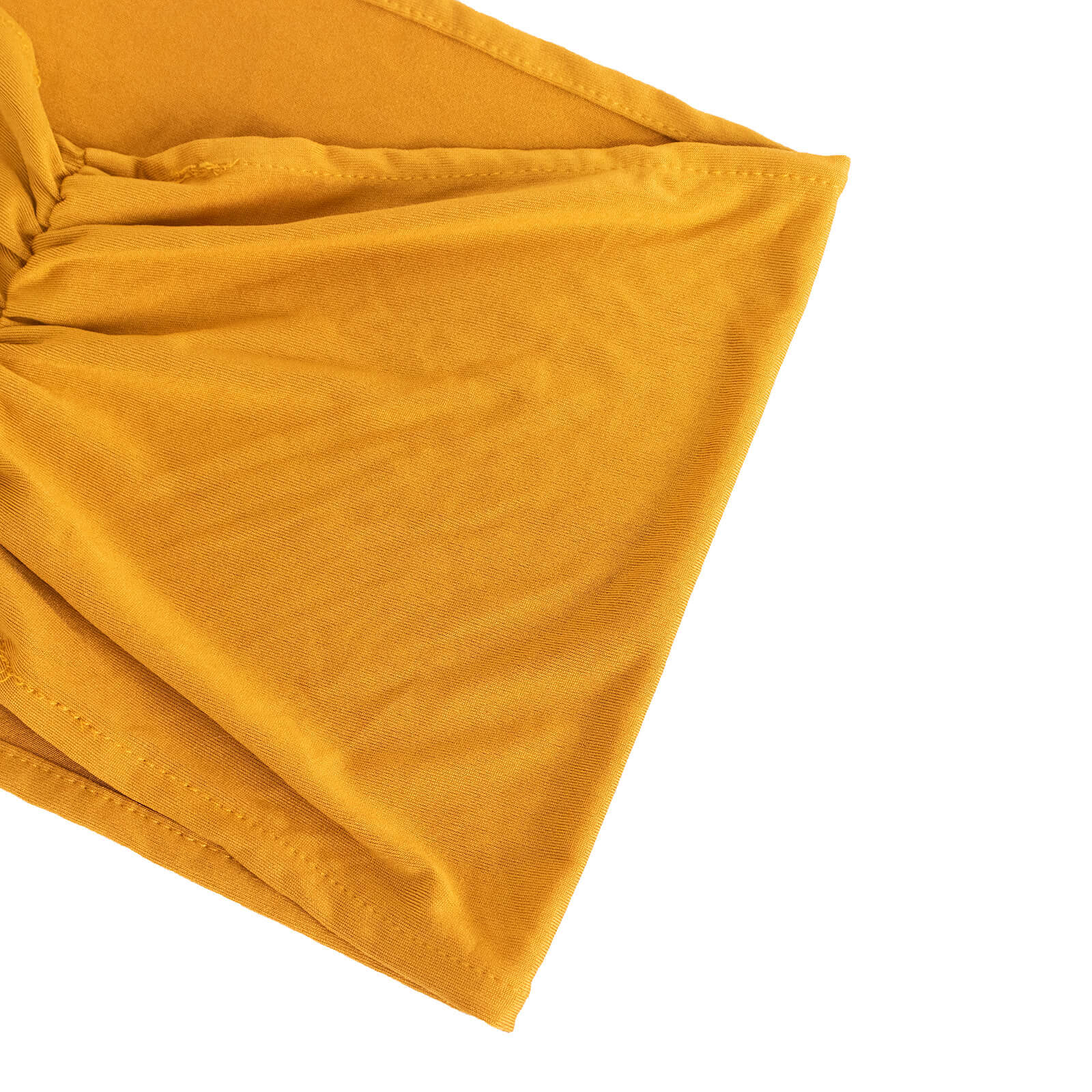 Special Offer! 5-Pack Gold Ruffled Spandex Chair Sashes - Wide Stretch Bands for Elegant Wedding and Event Decor