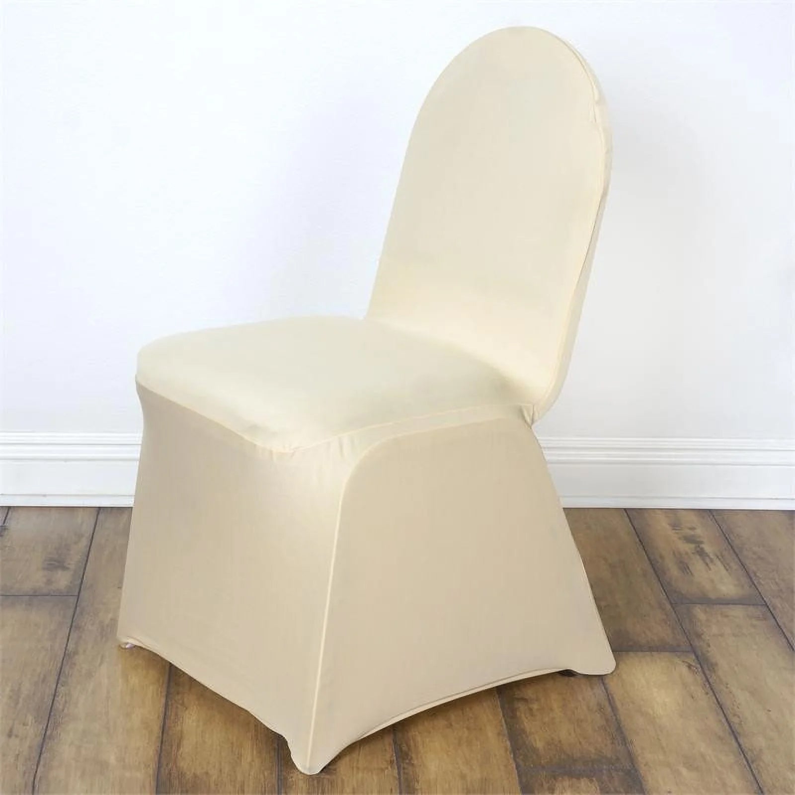 10-Pack Durable Reusable Champagne Spandex Stretch Slip-On Covers for Banquet Chairs