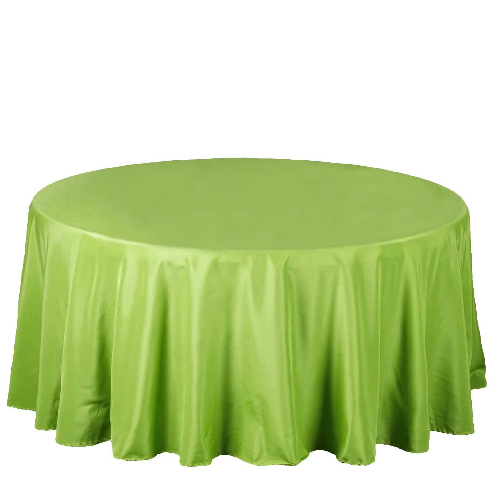 Hot Sale! Wrinkle-Resistant Polyester 108-Inch Round Apple Green Tablecloth for Various Occasions