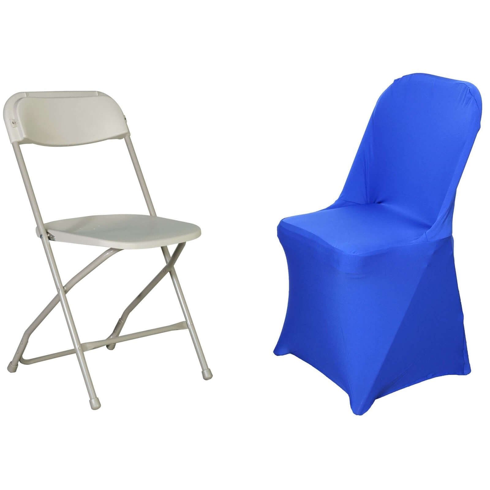 Reusable & Wrinkle-Resistant 160GSM Royal Blue Stretch Spandex Fitted Slipcover for Folding Chairs