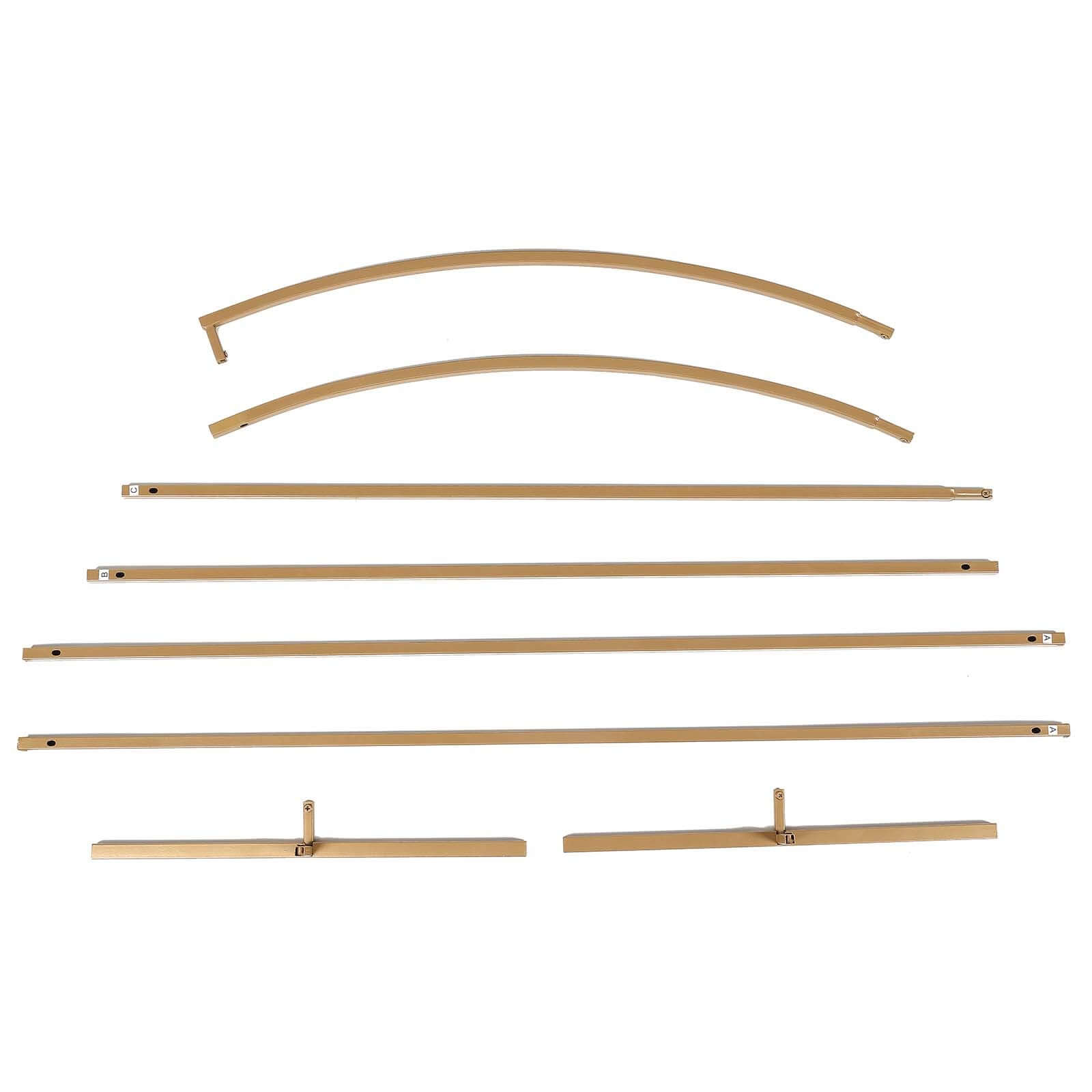7ft Gold Metal Half - Moon Floral Frame, Portable Wedding Arbor Stand