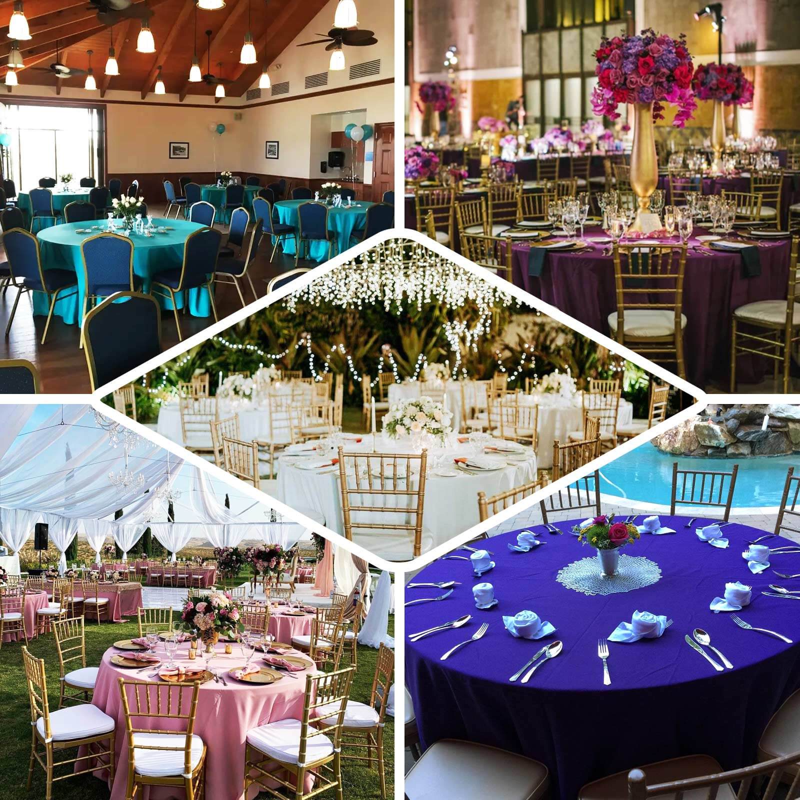 Hot Sale! 132-Inch Orange Seamless Polyester Round Tablecloth for Various Events