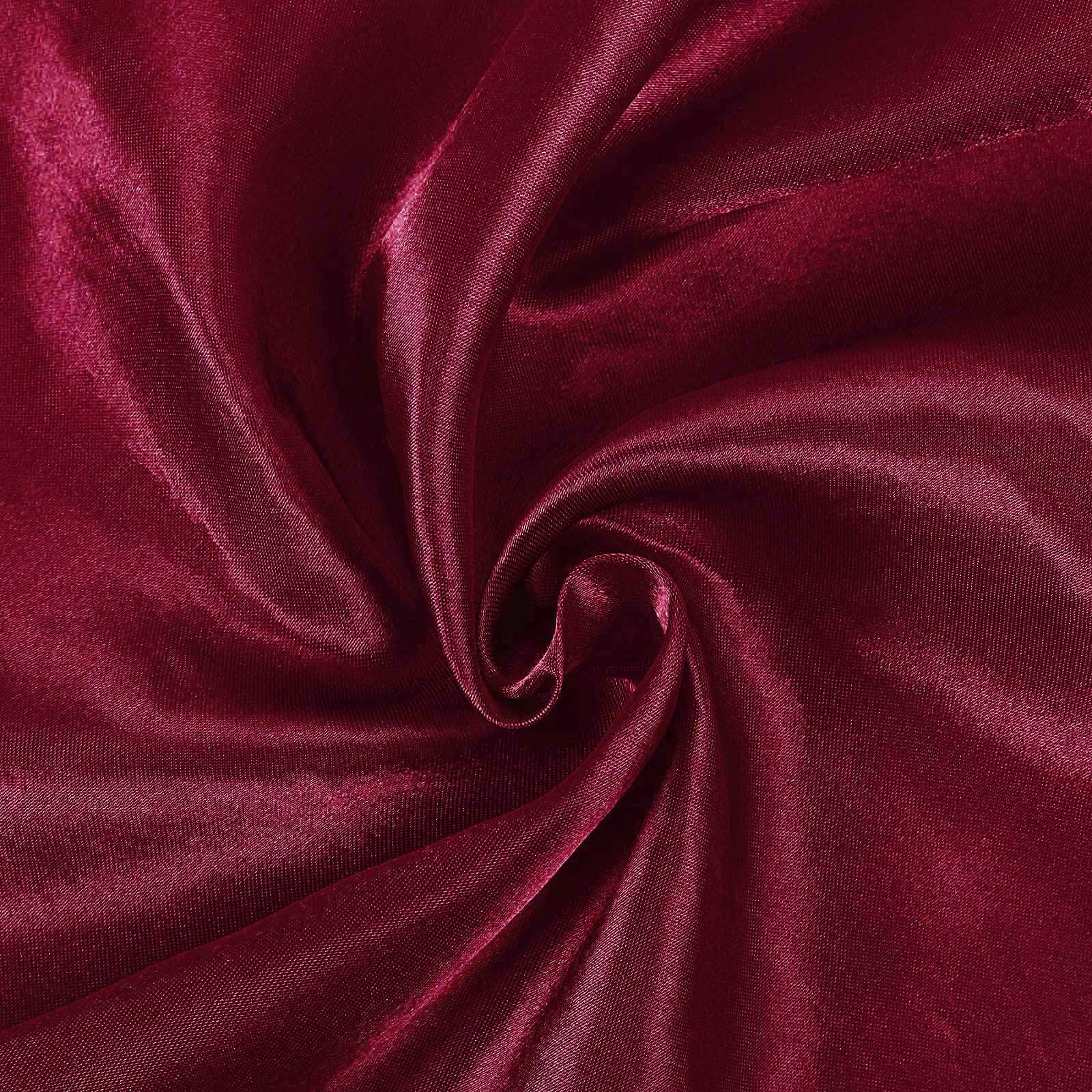 Hot Sale! Burgundy Satin 108-Inch Round Tablecloth - Smooth and Lustrous Table Cover
