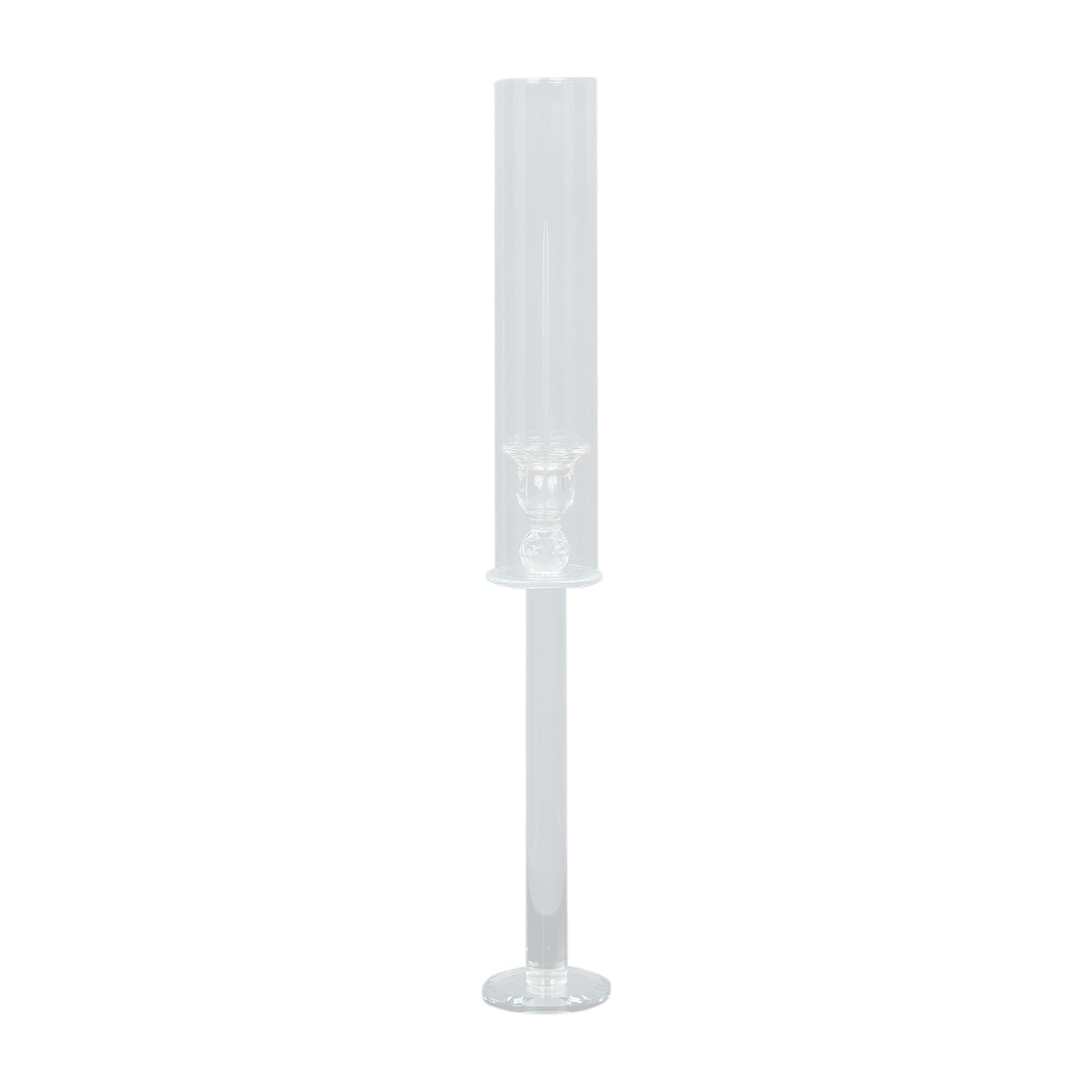 2-Pack Clear Crystal Glass Hurricane Taper Candle Holders, Ideal for Decor