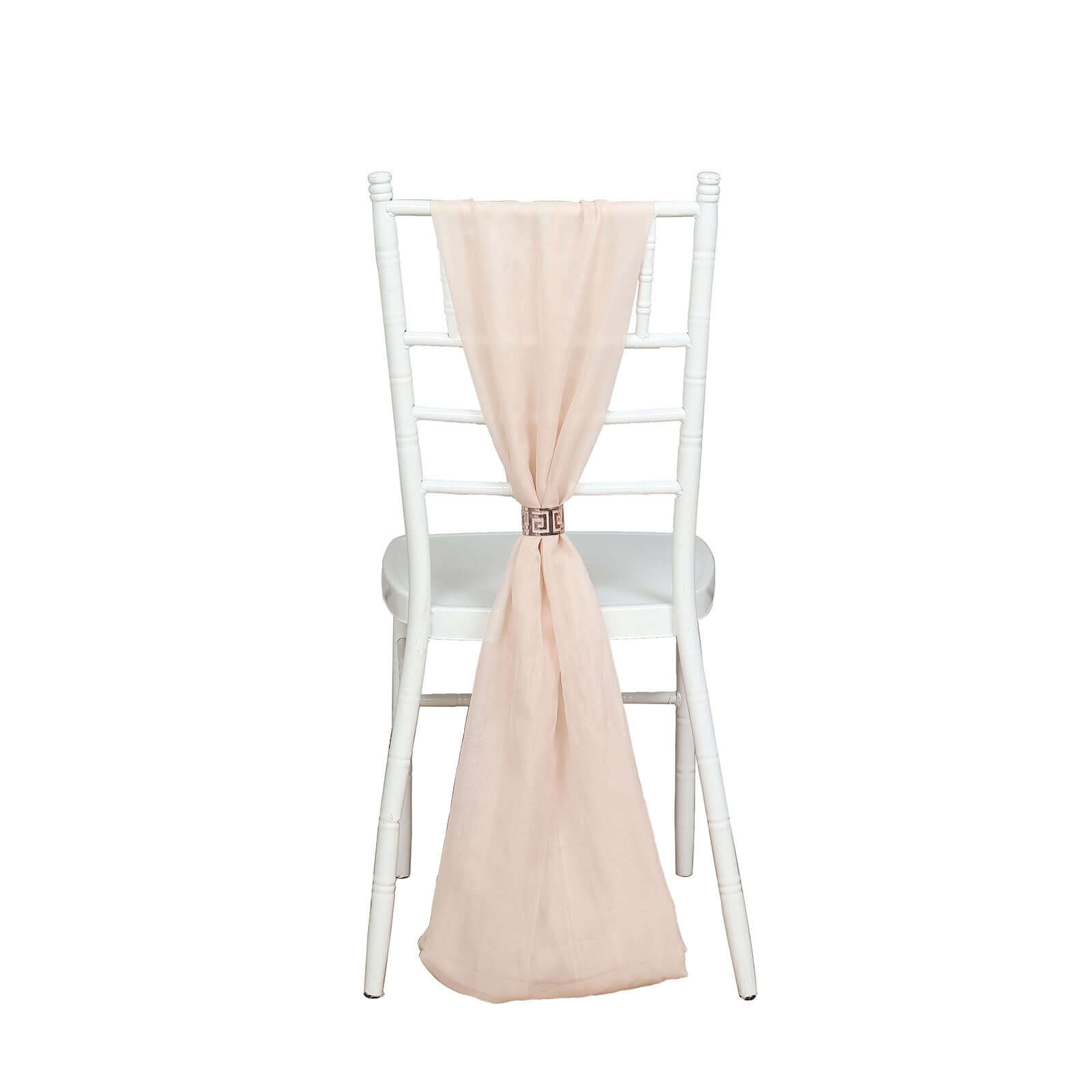 Get 5-Pack Premium Nude Chiffon Chair Sashes - Soft, Lightweight Designer Bows 22x78