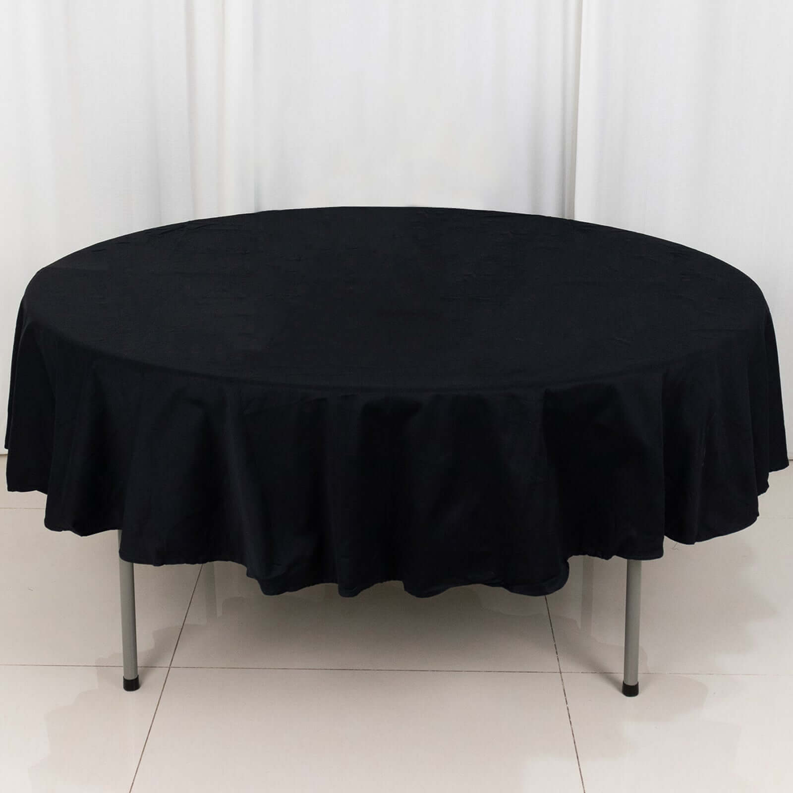 Black 90 Round 100% Cotton Tablecloth - Soft, Breathable & Exquisite