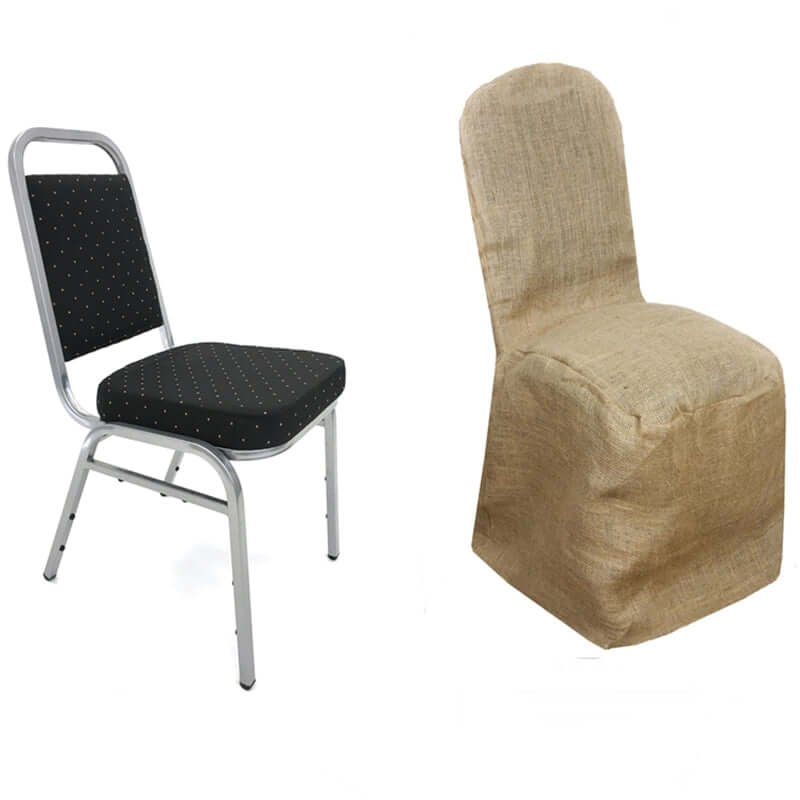 100% Natural Jute Burlap Chair Cover - Perfect for Rustic Wedding Banquets