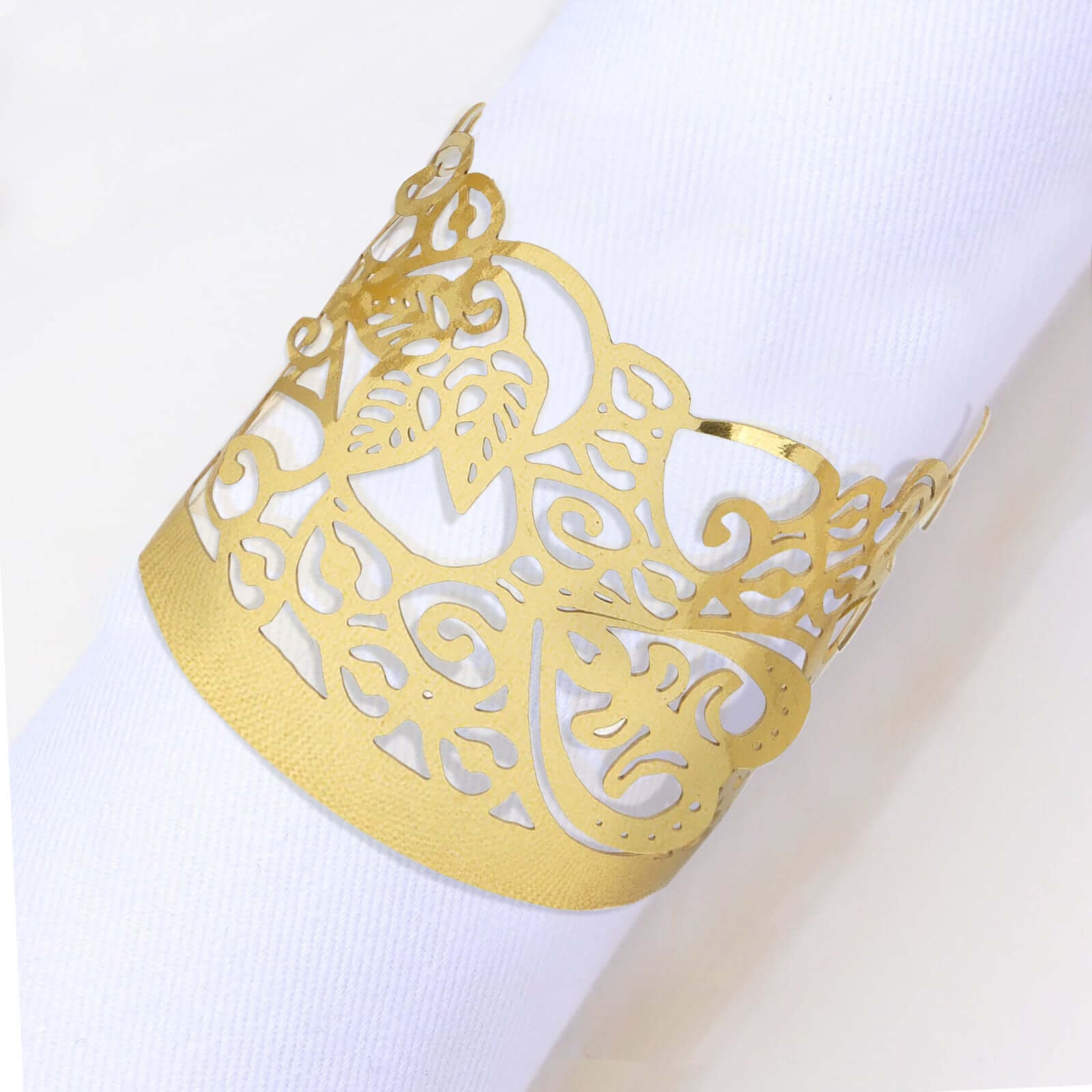 20-Pack Gold Foil Floral Lace Design Paper Wraps for Votive Tealight Candles