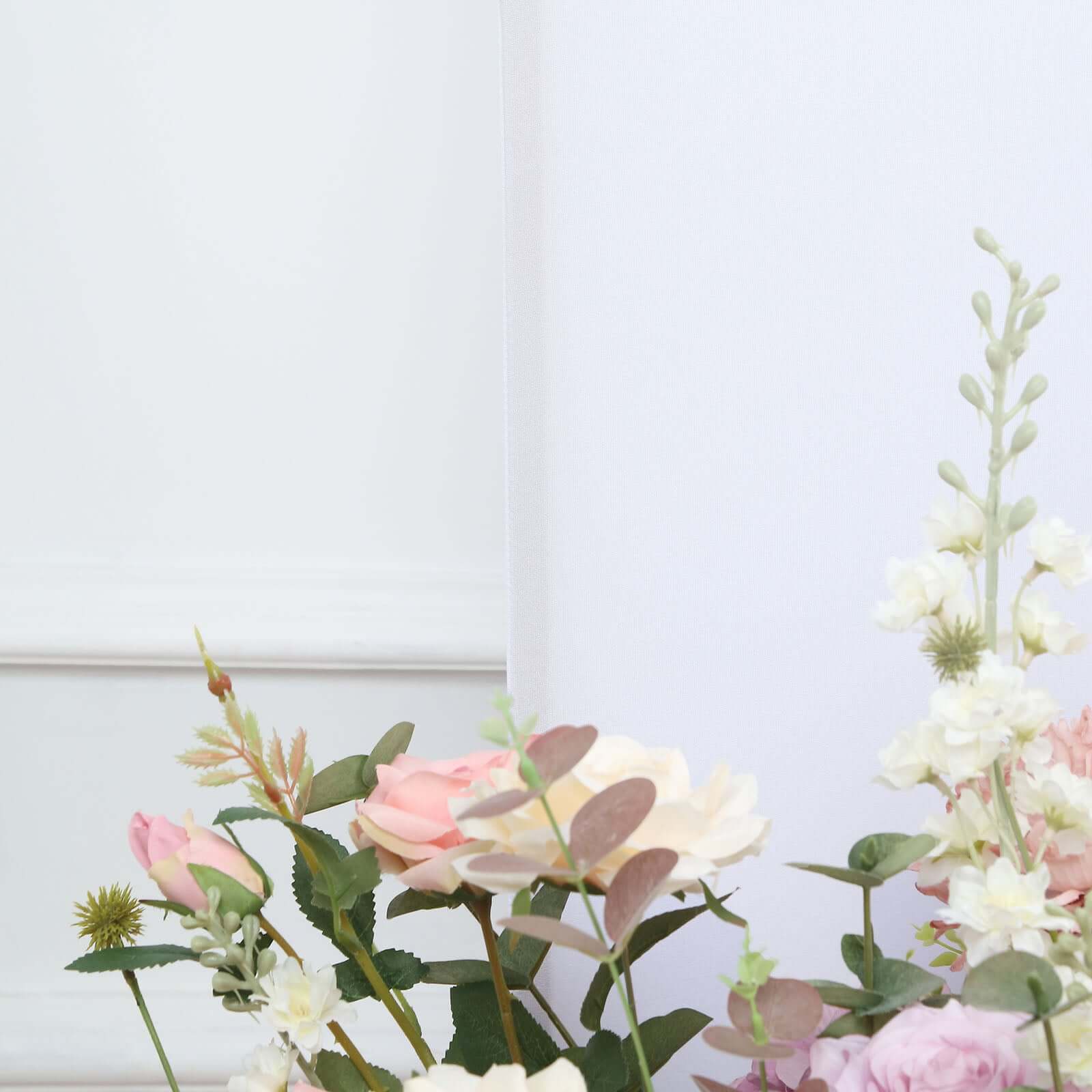 Custom-Fit Matte White Spandex Half Moon Wedding Arch Covers Set of 4 - Various Sizes