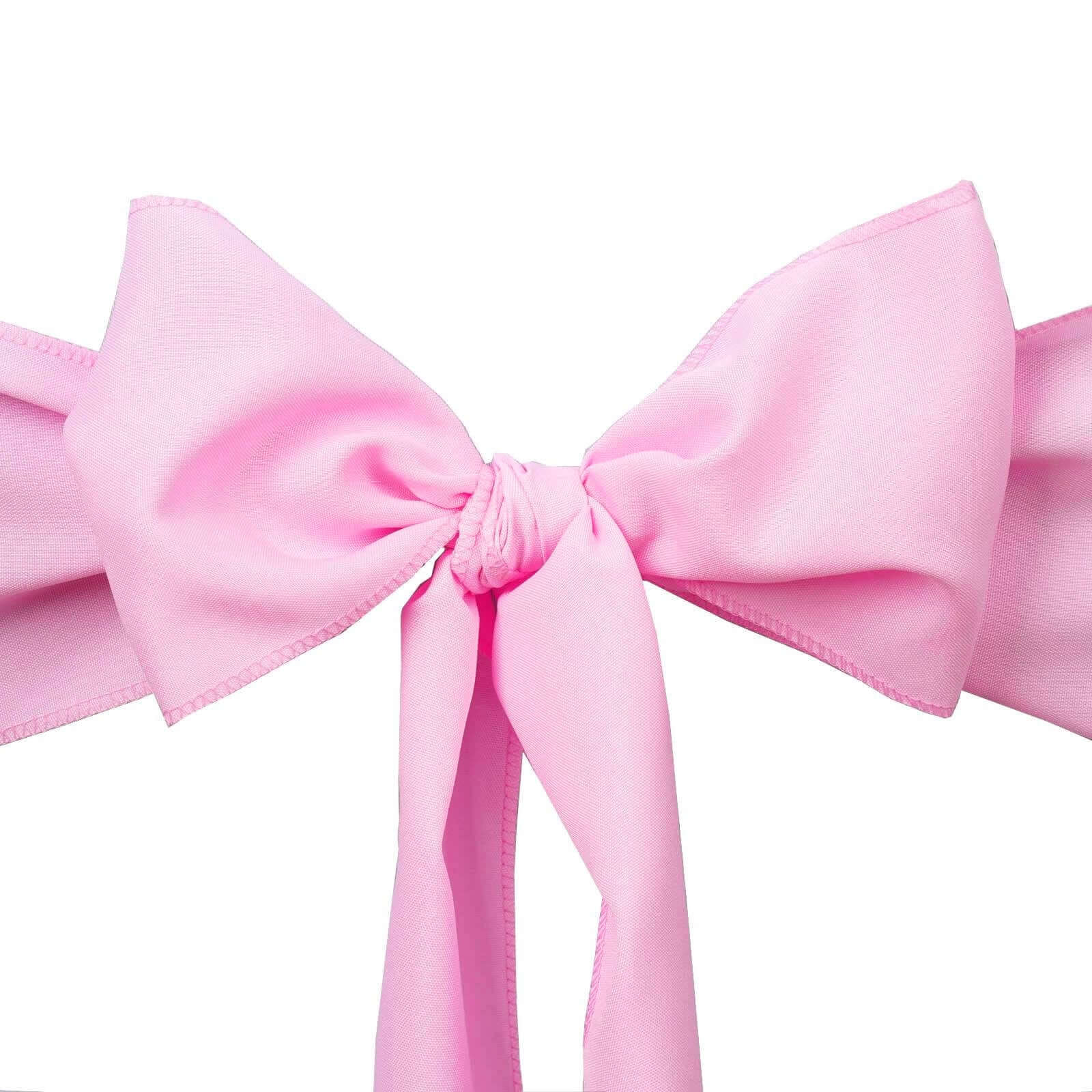 5-Piece Set of Pink Polyester Chair Sashes, 6x108 Inches