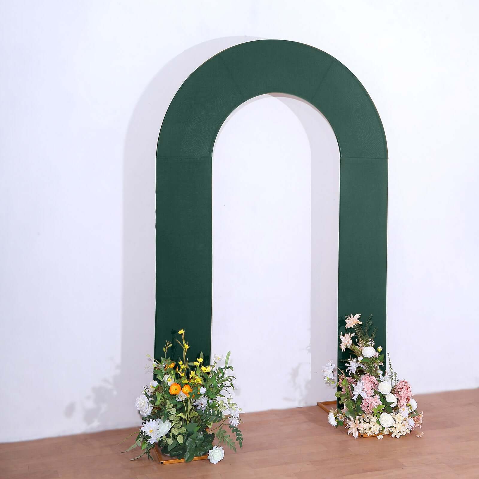 8ft Double-Sided U-Shaped Hunter Emerald Green Spandex Fitted Wedding Arch Cover