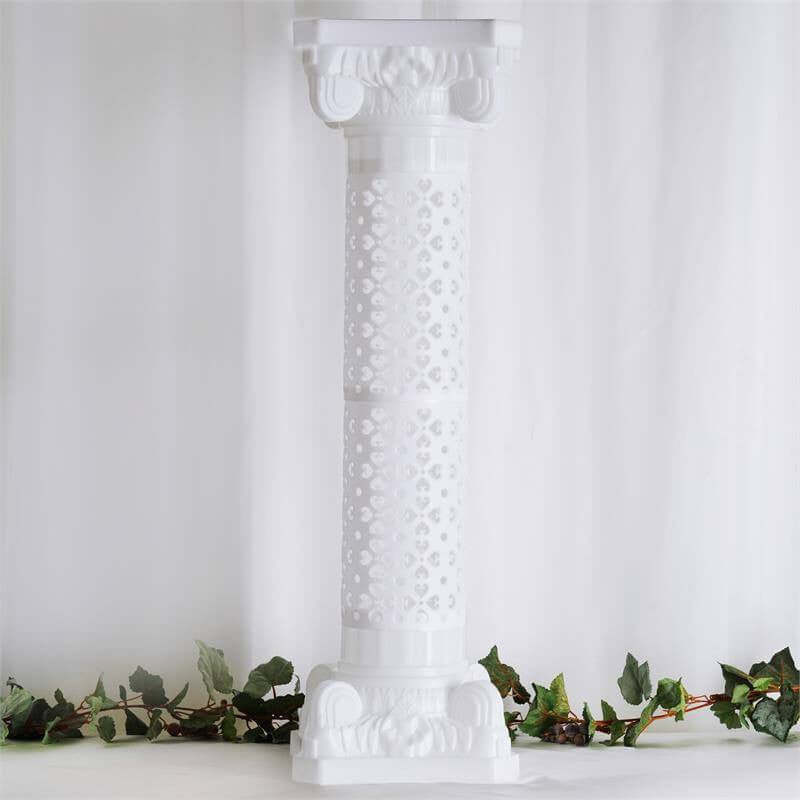 Hot Deal! 4-Pack White Adjustable Venetian Roman Wedding Pedestal Column Plant Stands - PVC