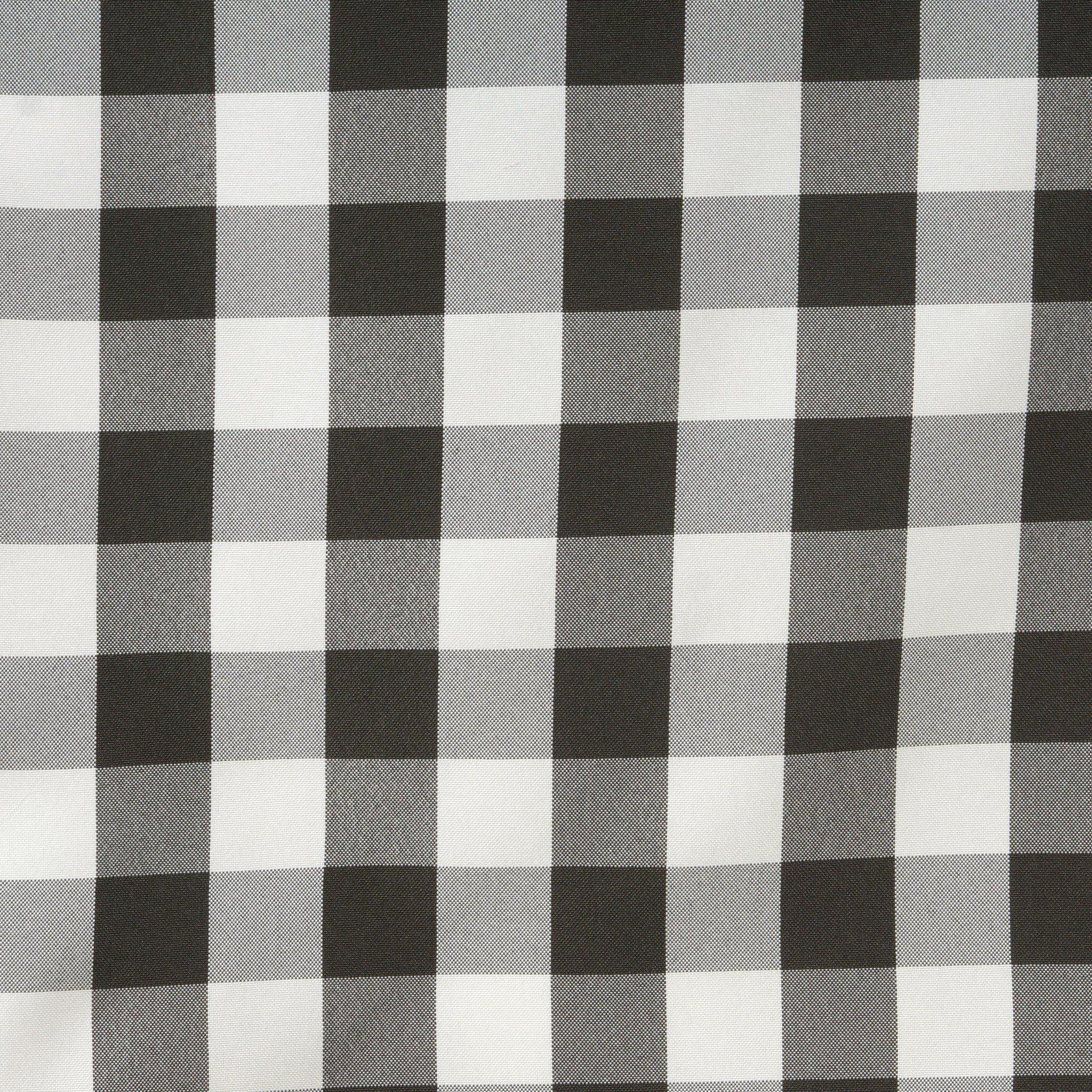 14x108 Black and White Gingham Plaid 100% Polyester Table Runner