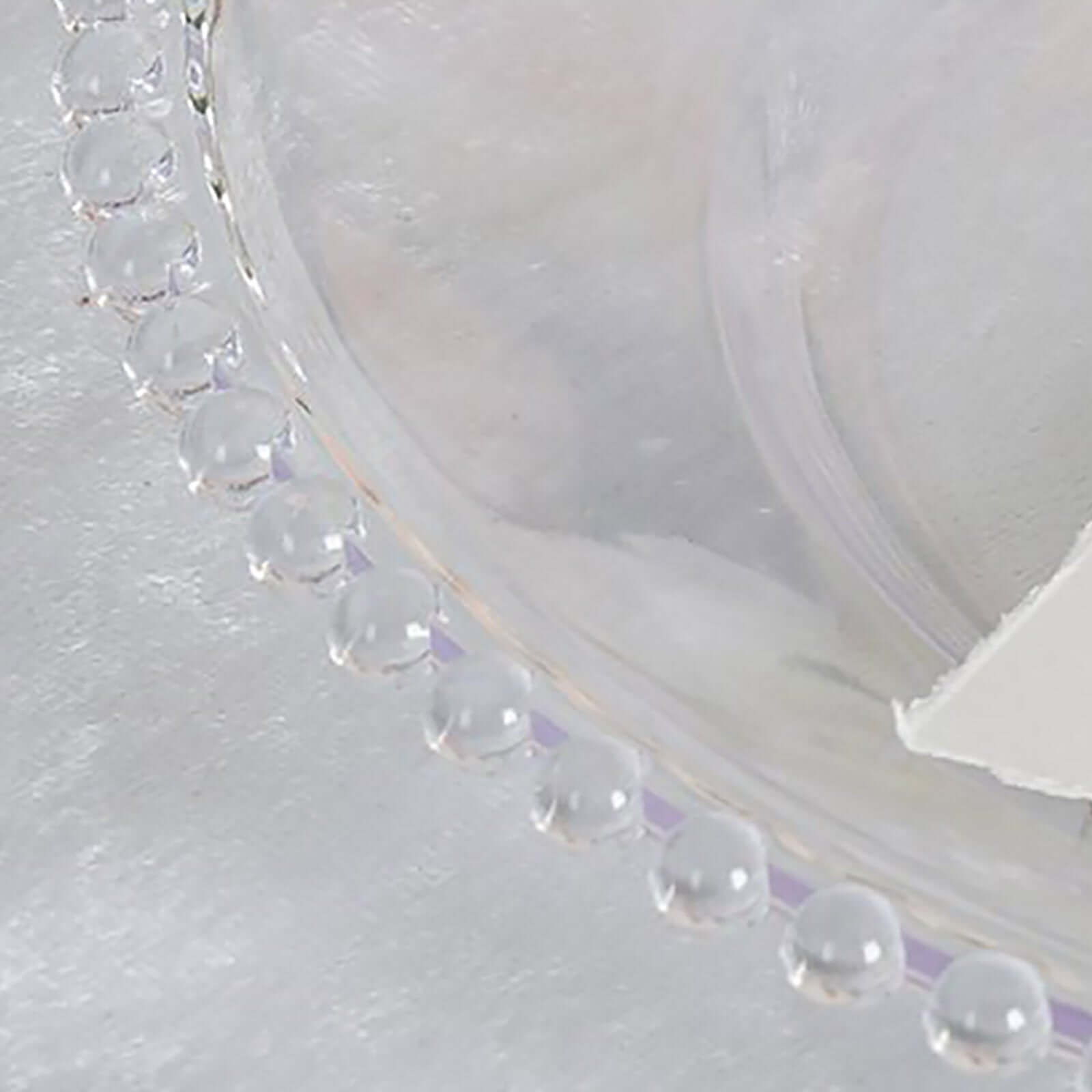 6-Pack Clear 13-Inch Acrylic Round Charger Plates with Beaded Rim - Ideal for Dinner Parties