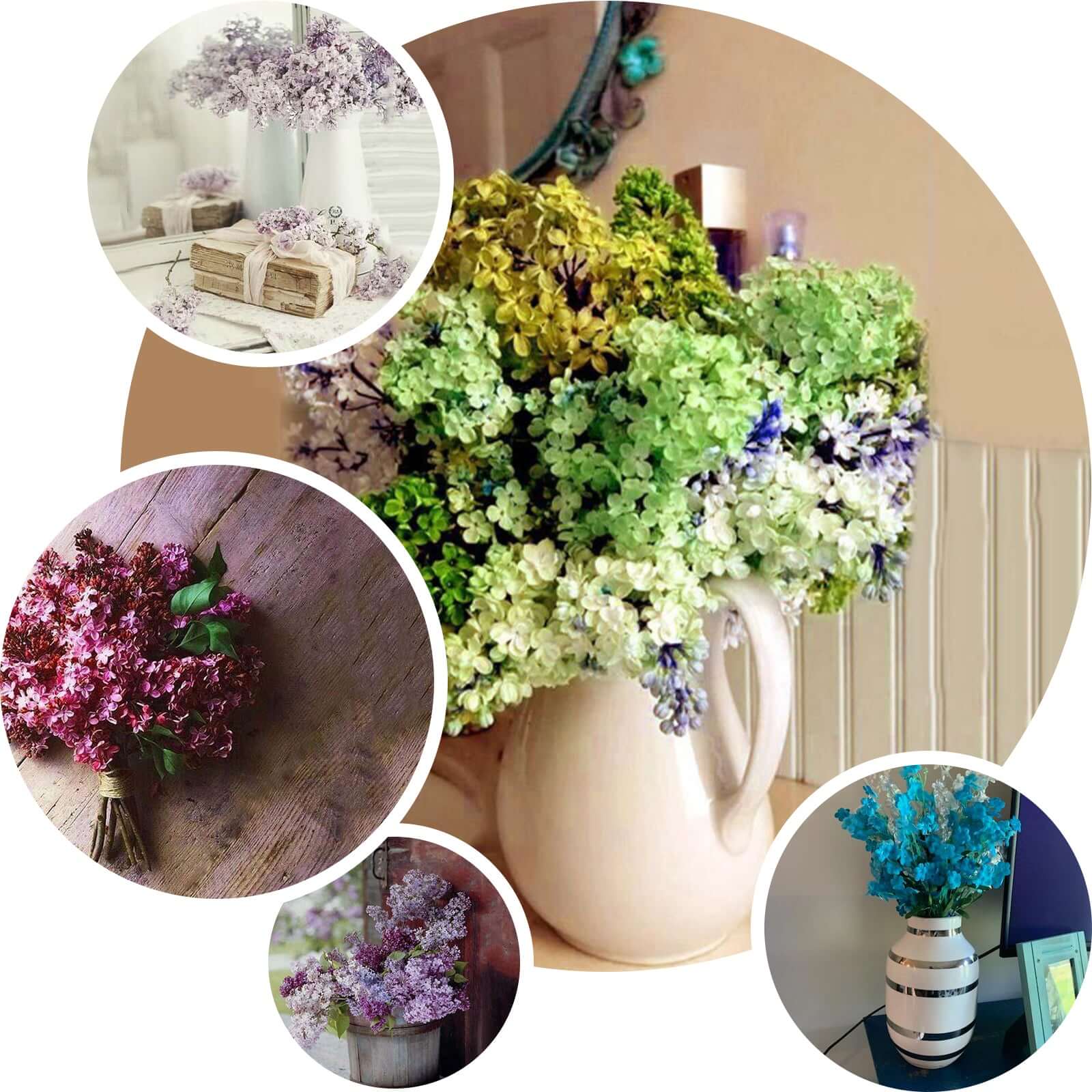 12 Stems Blush-colored High-quality Artificial Silk Baby's Breath Flower Bushes Spray