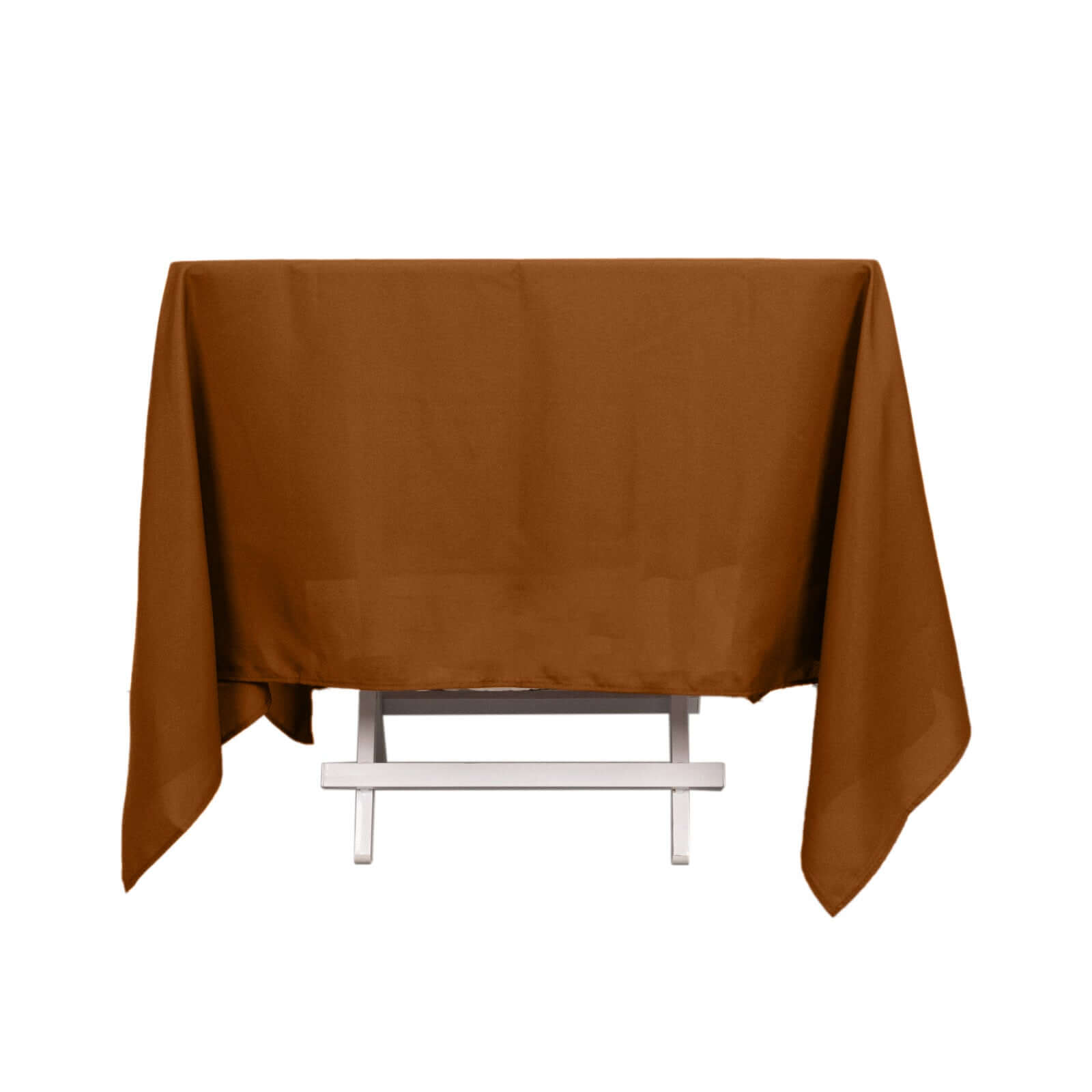 Wrinkle-Resistant & Durable 70x70 Polyester Tablecloth in Cinnamon Brown - Ideal for Events